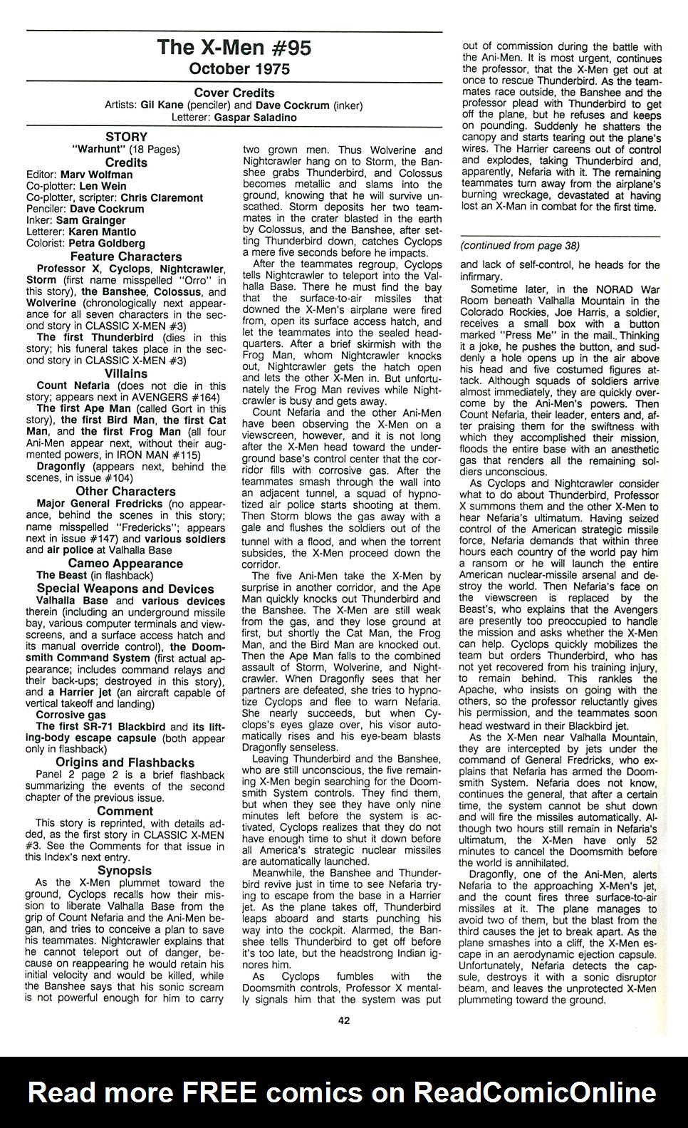 Read online The Official Marvel Index To The X-Men comic -  Issue #4 - 44