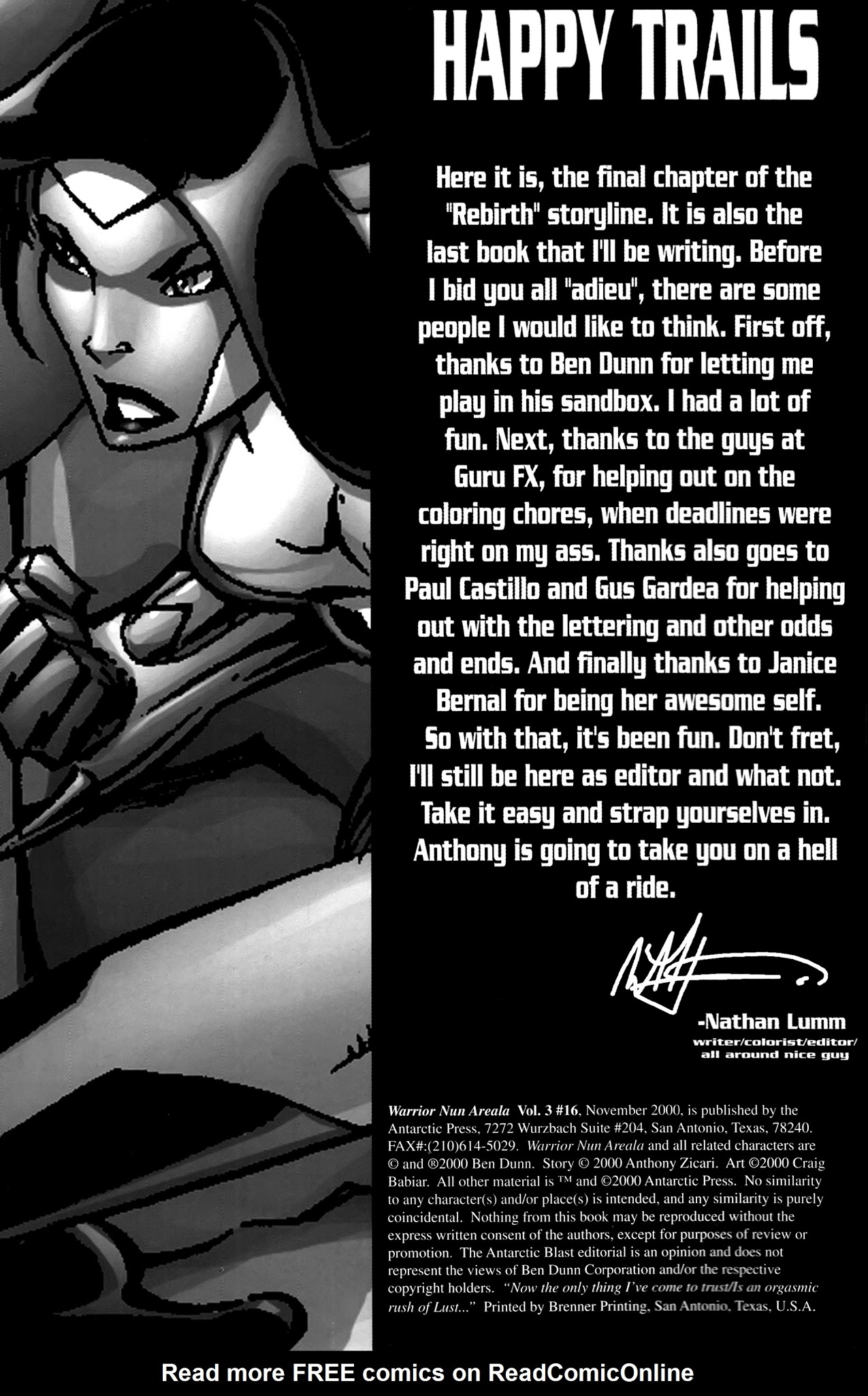 Read online Warrior Nun Areala (1999) comic -  Issue #16 - 2
