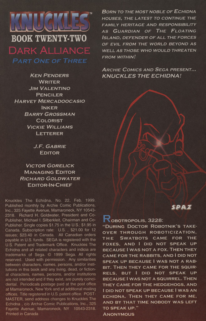 Read online Knuckles the Echidna comic -  Issue #22 - 3
