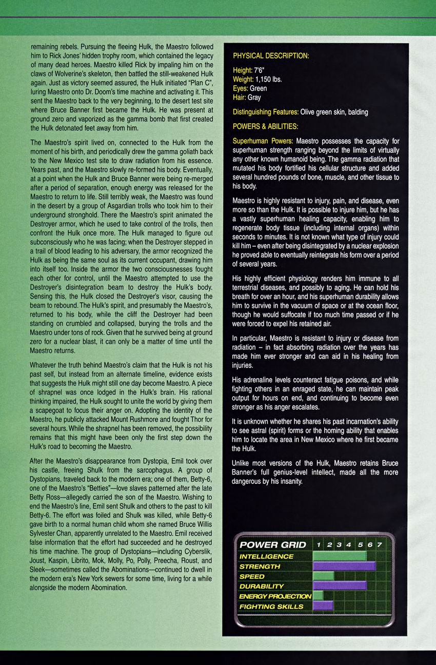 The Official Handbook of the Marvel Universe: Hulk issue Full - Page 31