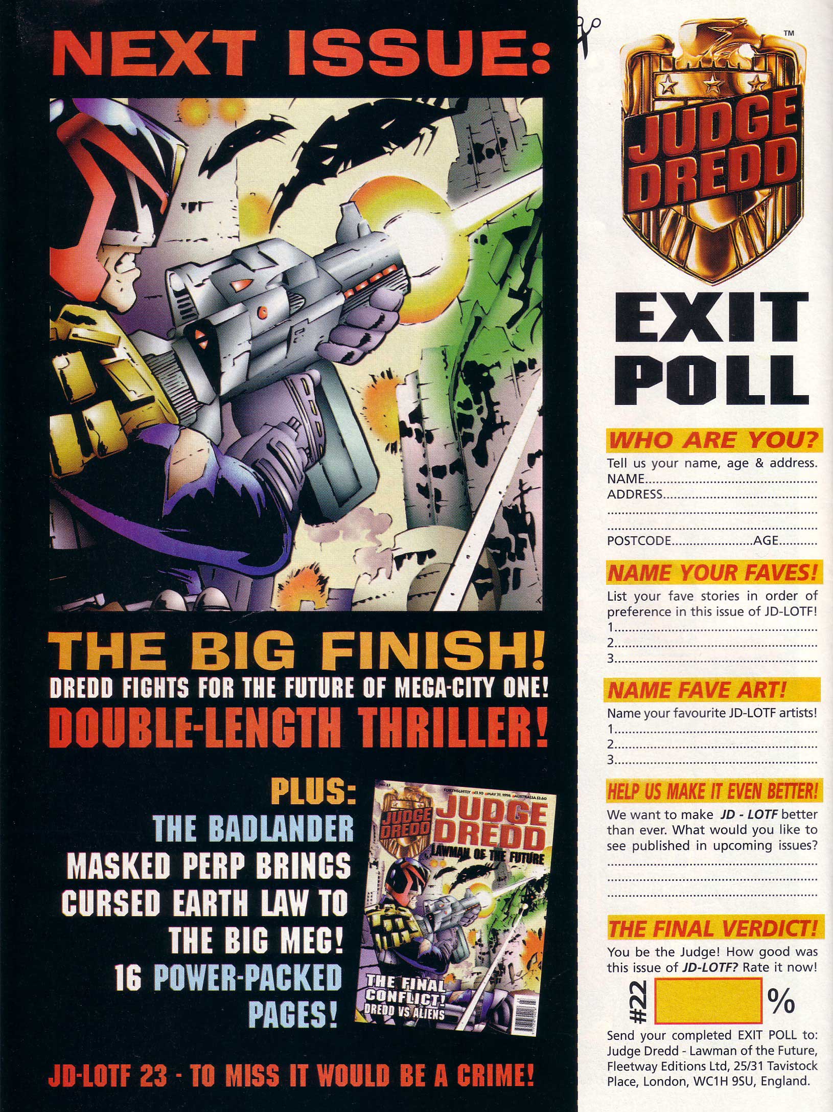 Read online Judge Dredd Lawman of the Future comic -  Issue #22 - 29