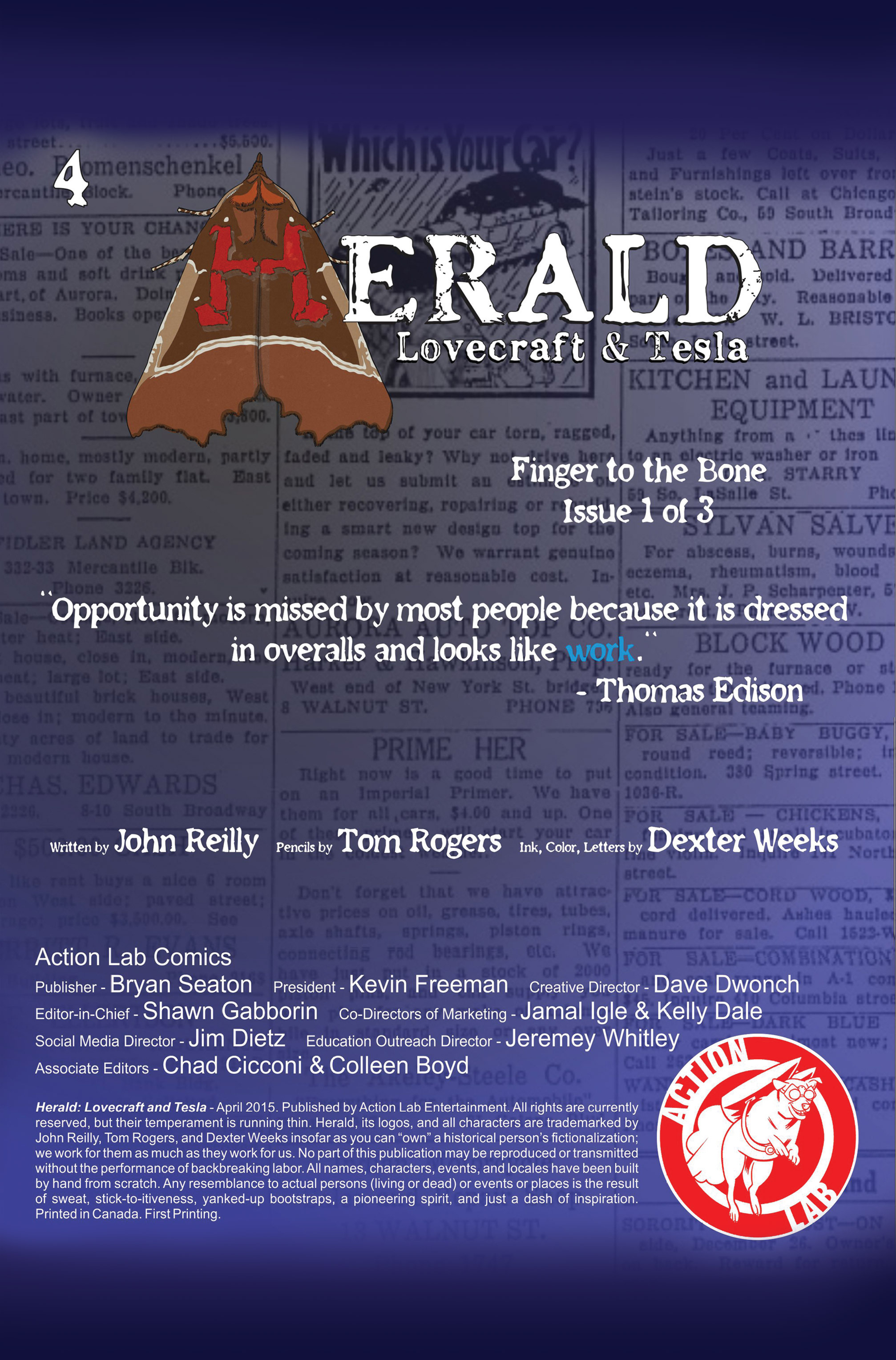 Read online Herald: Lovecraft and Tesla comic -  Issue #4 - 2