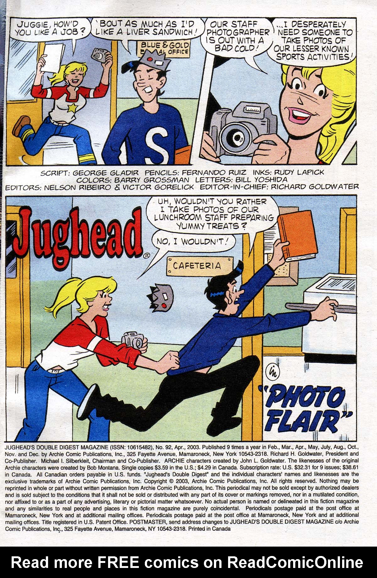 Read online Jughead's Double Digest Magazine comic -  Issue #92 - 2