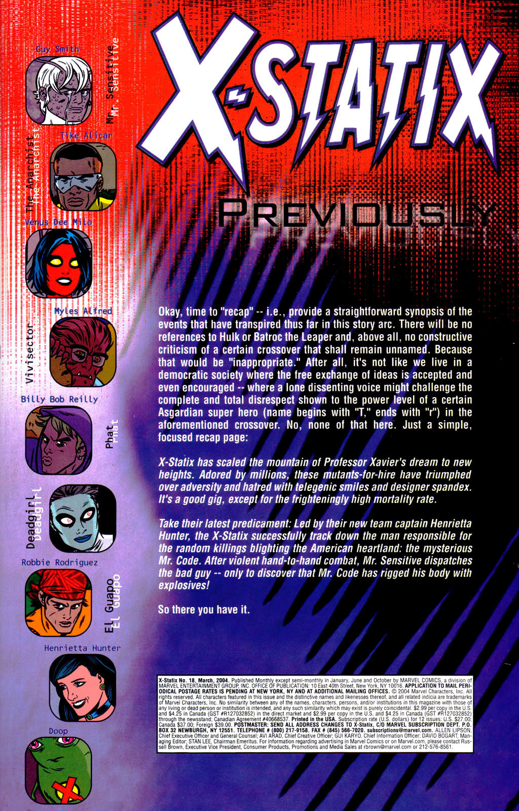 Read online X-Statix comic -  Issue #18 - 2