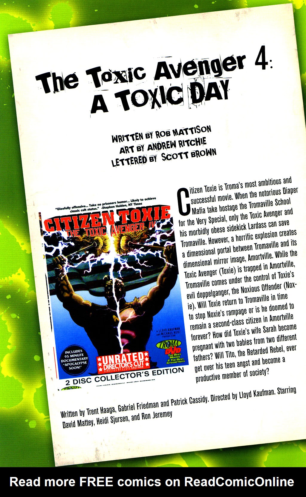 Read online Lloyd Kaufman Presents: The Toxic Avenger and Other Tromatic Tales comic -  Issue # TPB (Part 1) - 84
