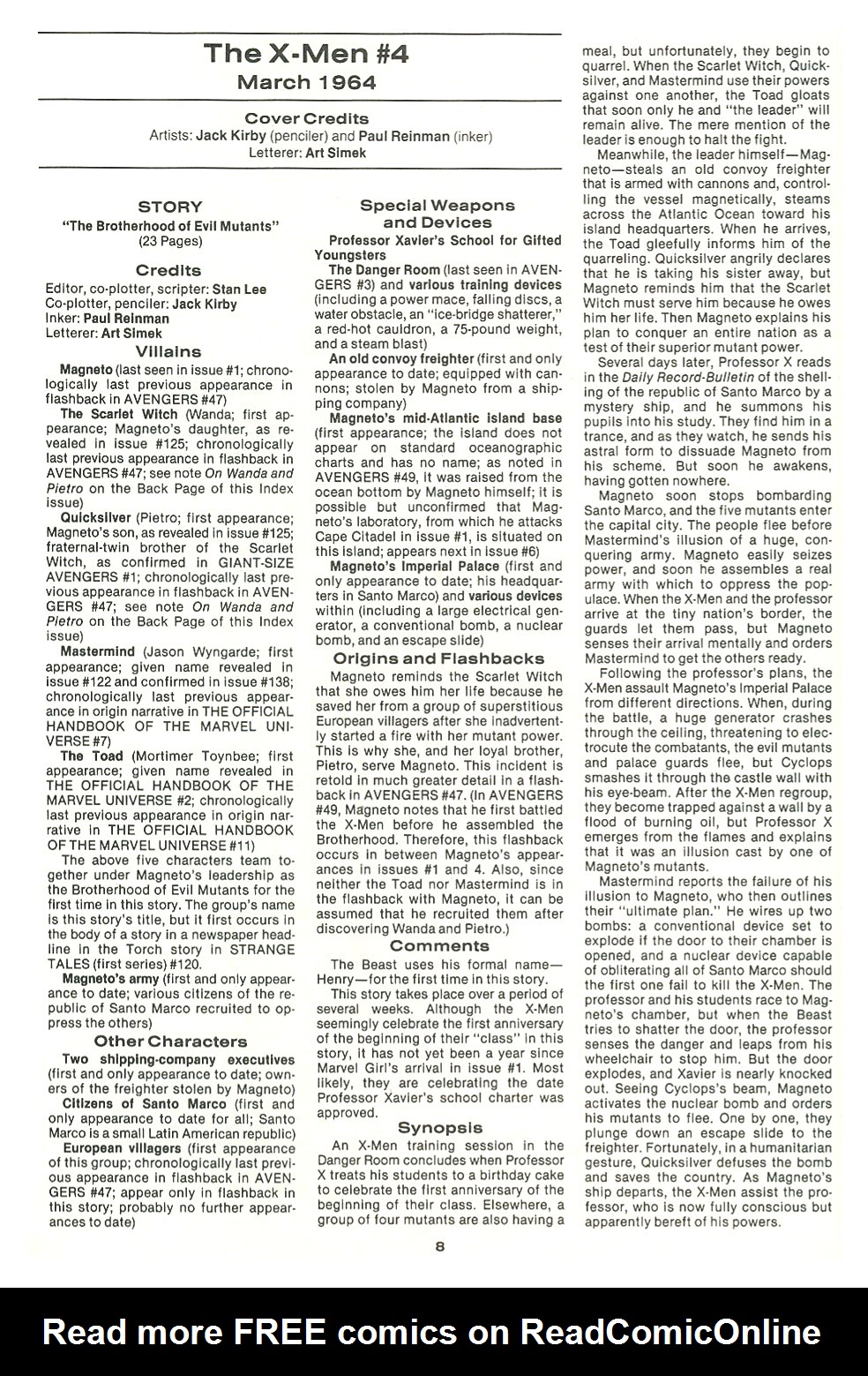 Read online The Official Marvel Index To The X-Men comic -  Issue #1 - 10