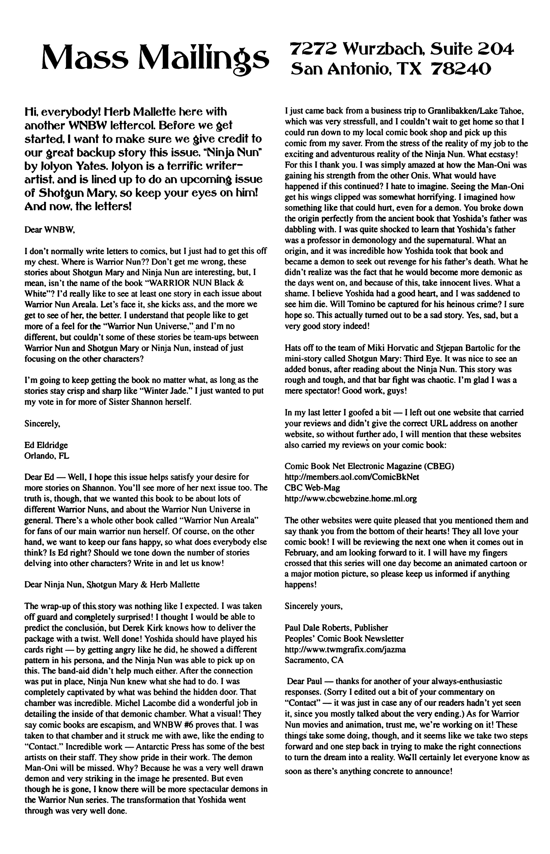 Read online Warrior Nun: Black & White comic -  Issue #7 - 25