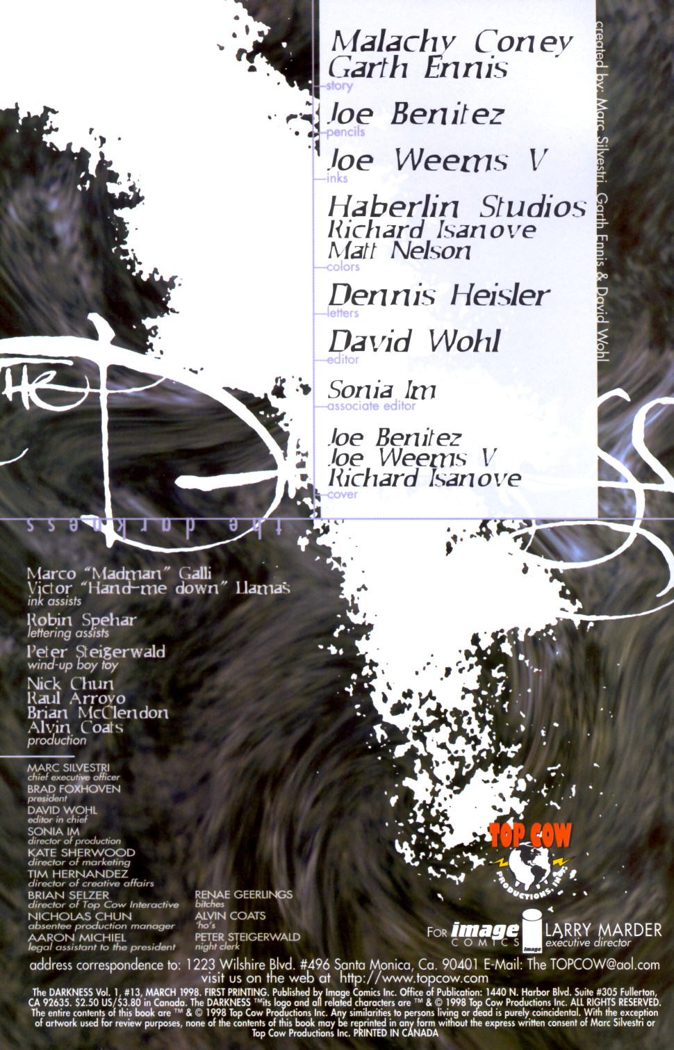 Read online The Darkness (1996) comic -  Issue #13 - 2