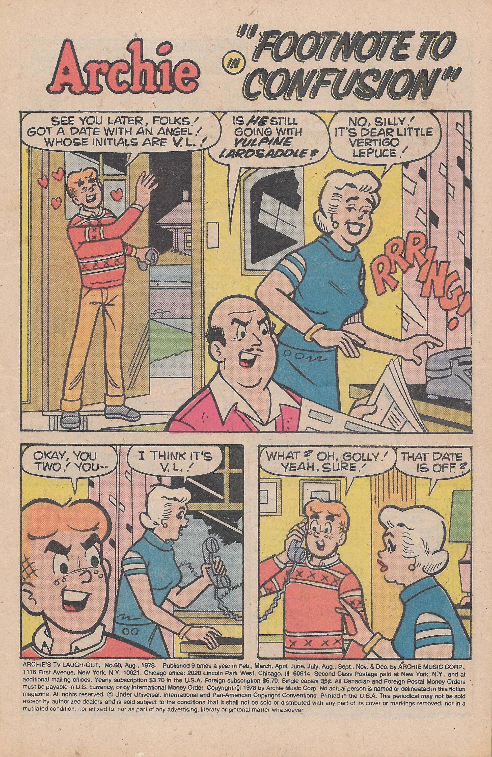 Read online Archie's TV Laugh-Out comic -  Issue #60 - 3