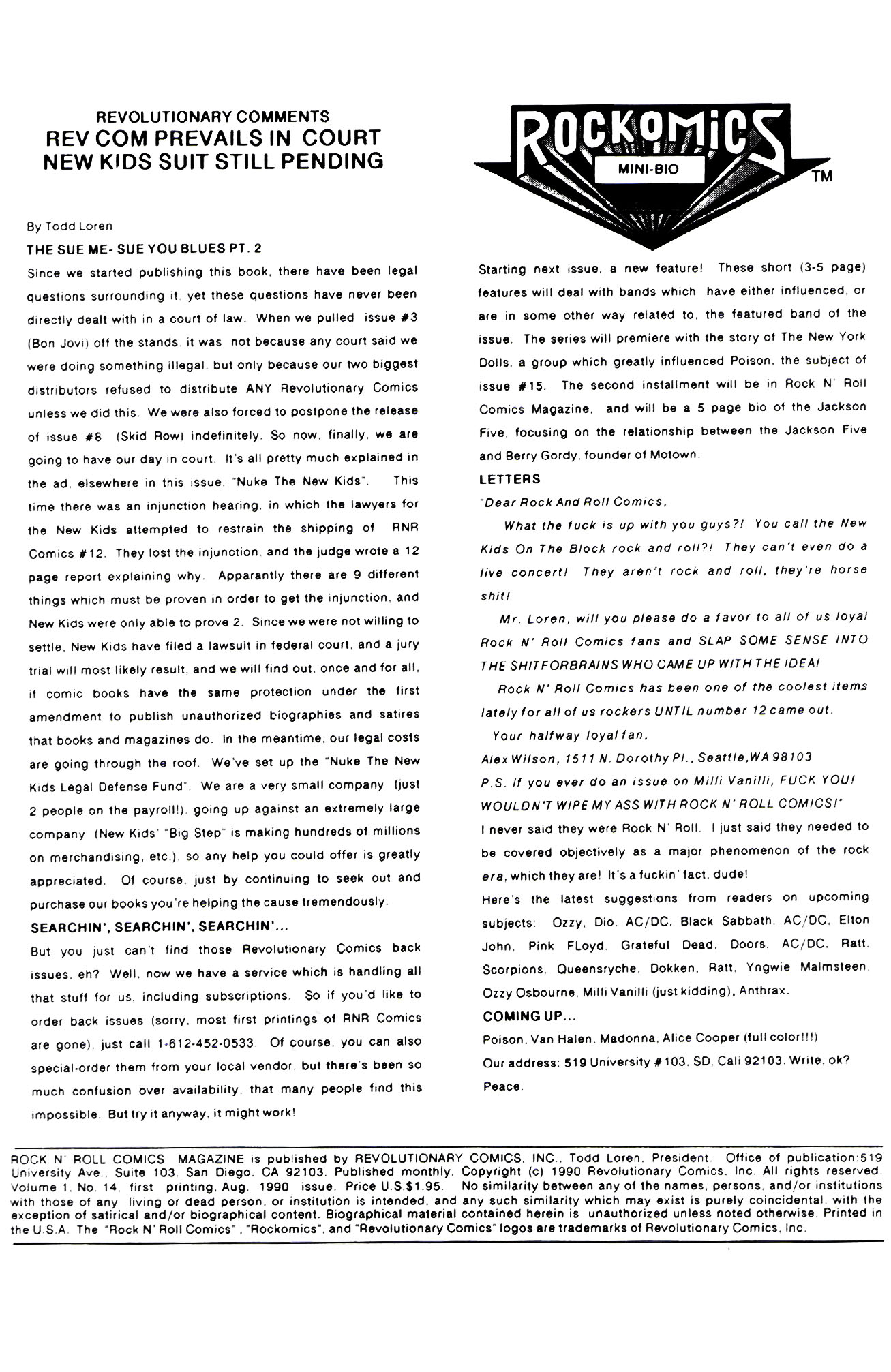 Read online Rock N' Roll Comics comic -  Issue #14 - 2