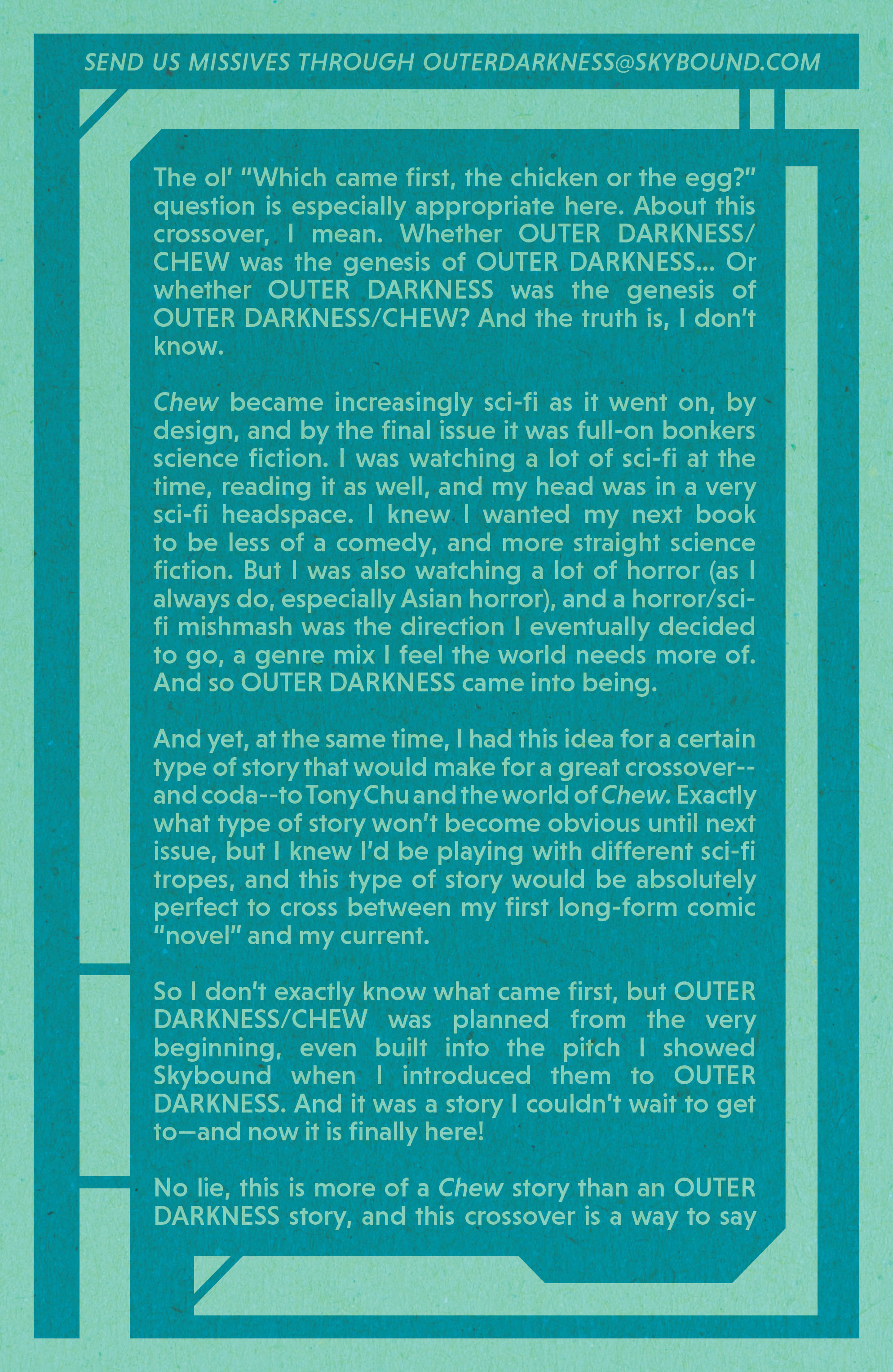 Read online Outer Darkness/Chew comic -  Issue #1 - 24