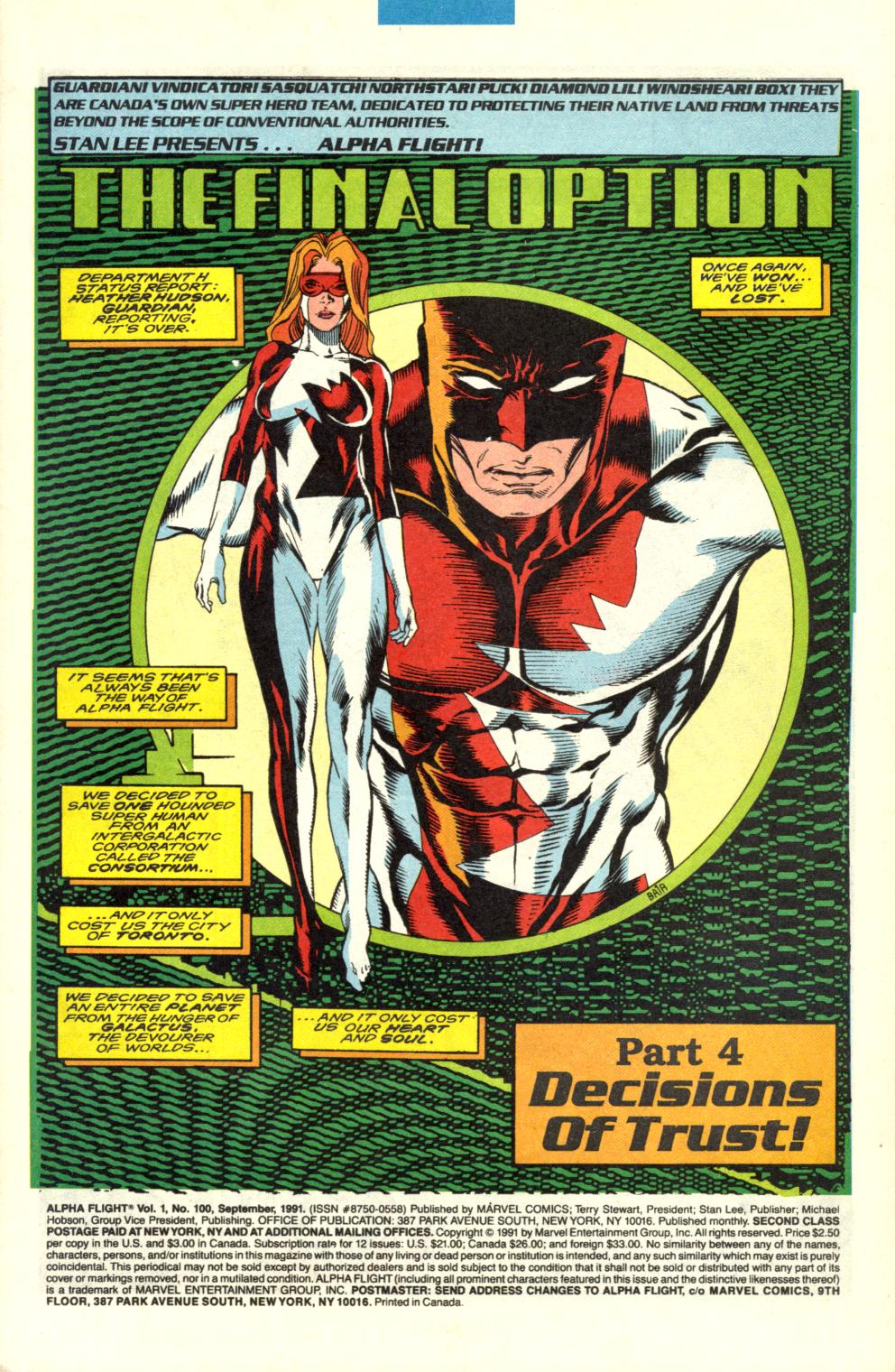 Read online Alpha Flight (1983) comic -  Issue #100 - 2