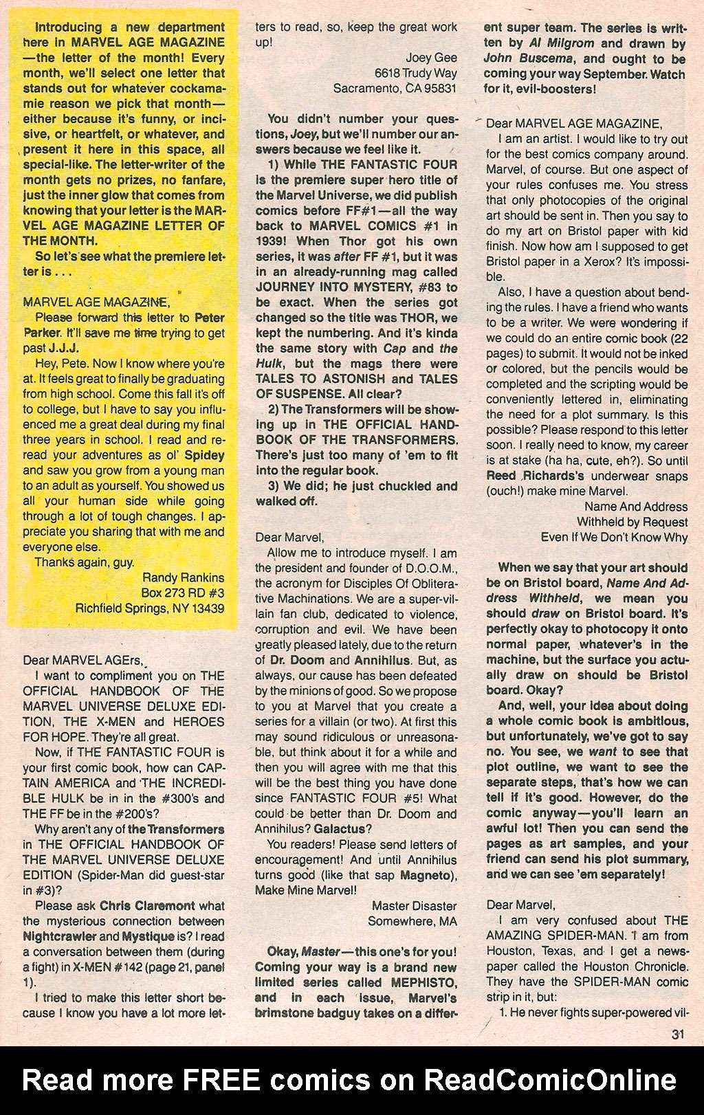 Read online Marvel Age comic -  Issue #45 - 32