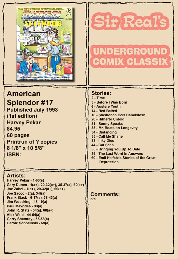 Read online American Splendor (1976) comic -  Issue #17 - 1