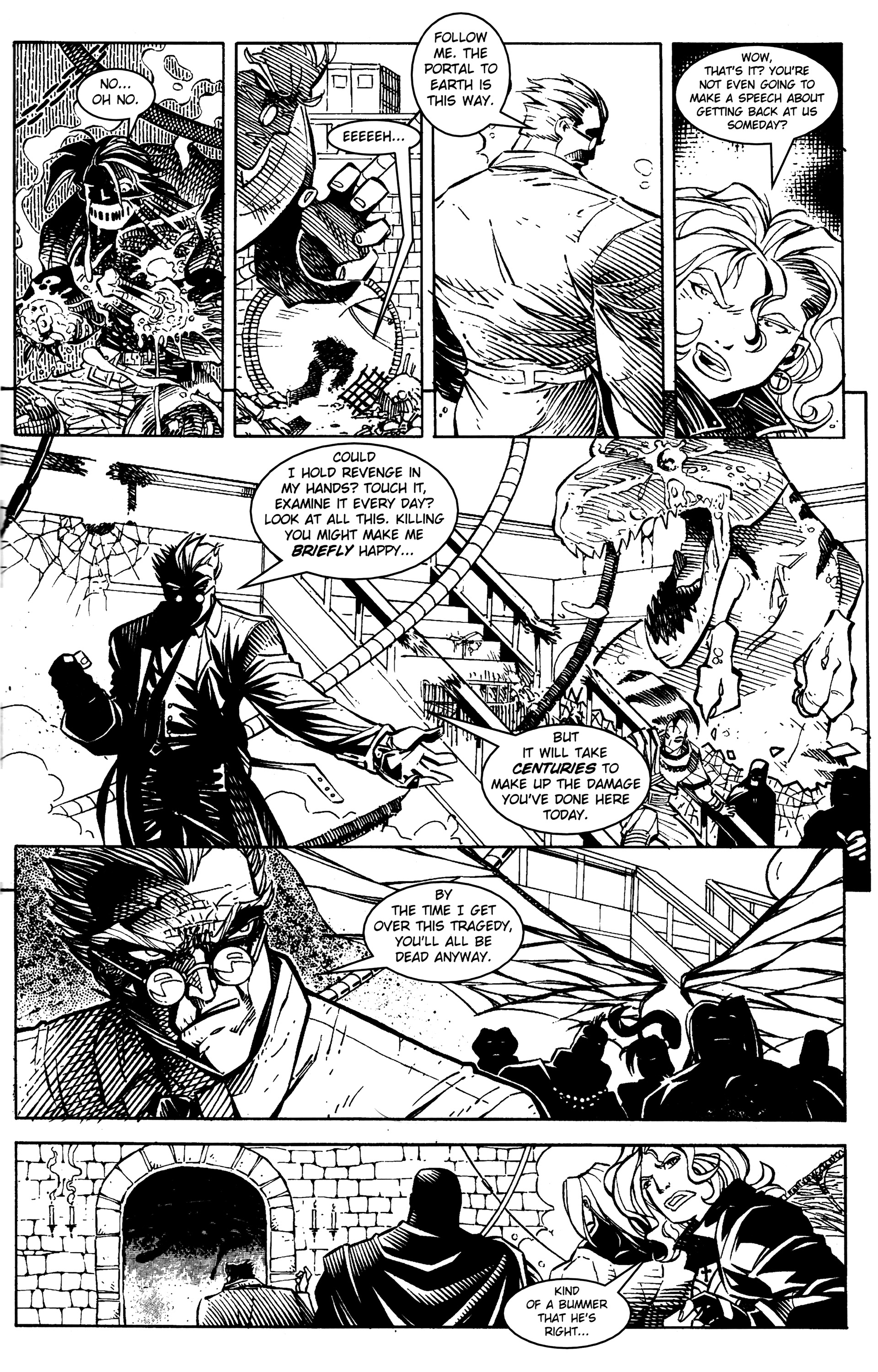 Read online Warrior Nun: Black & White comic -  Issue #16 - 17