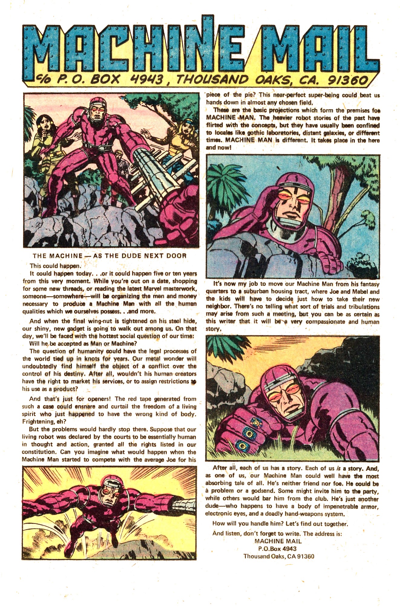 Read online Machine Man (1978) comic -  Issue #1 - 22