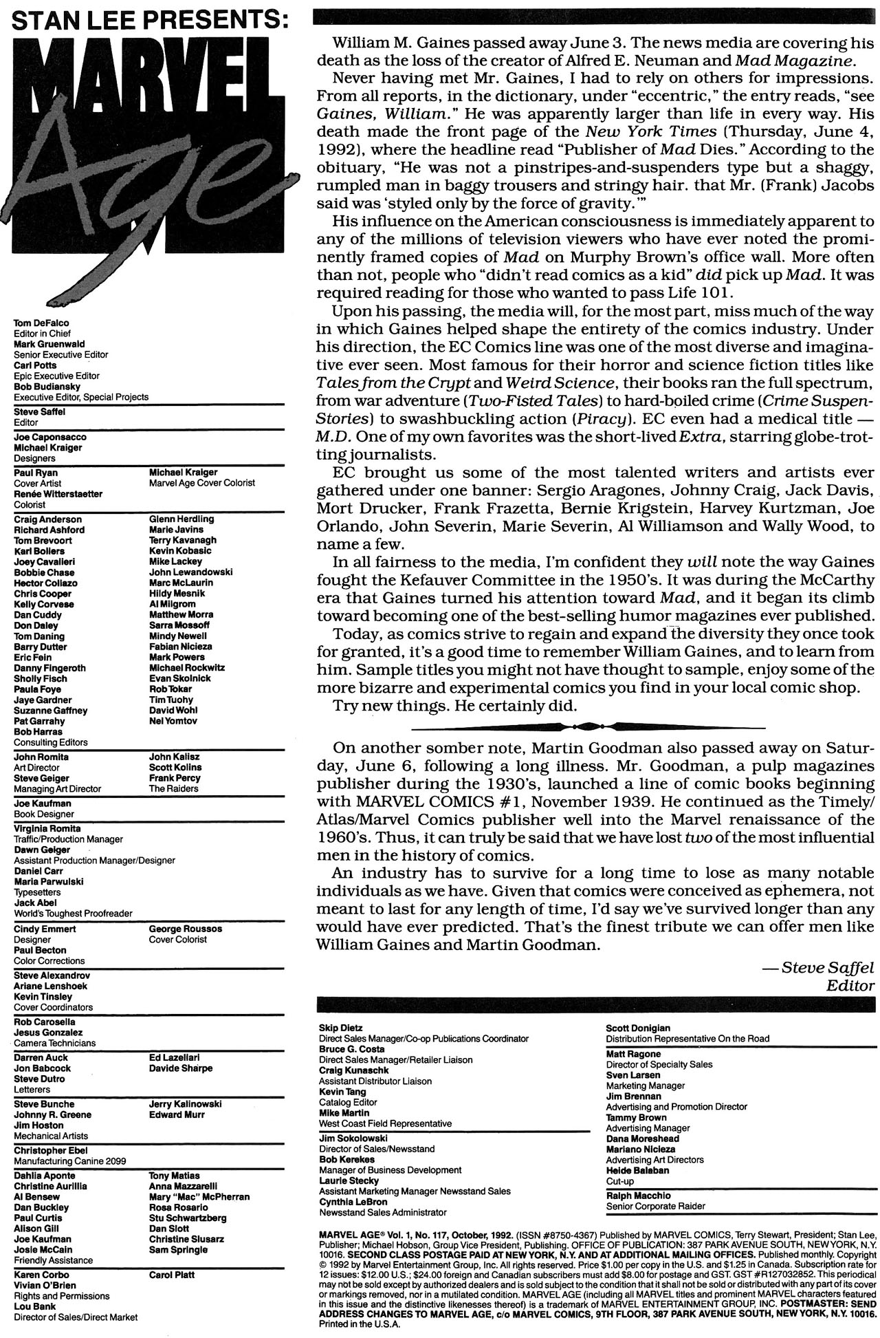 Read online Marvel Age comic -  Issue #117 - 2