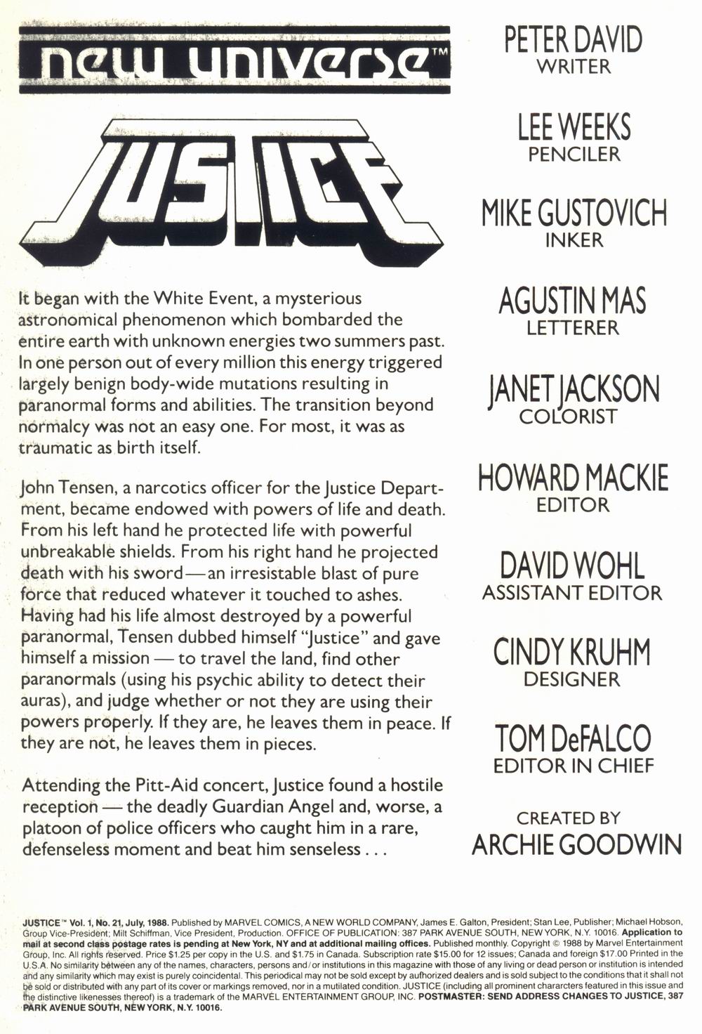 Read online Justice (1986) comic -  Issue #21 - 2