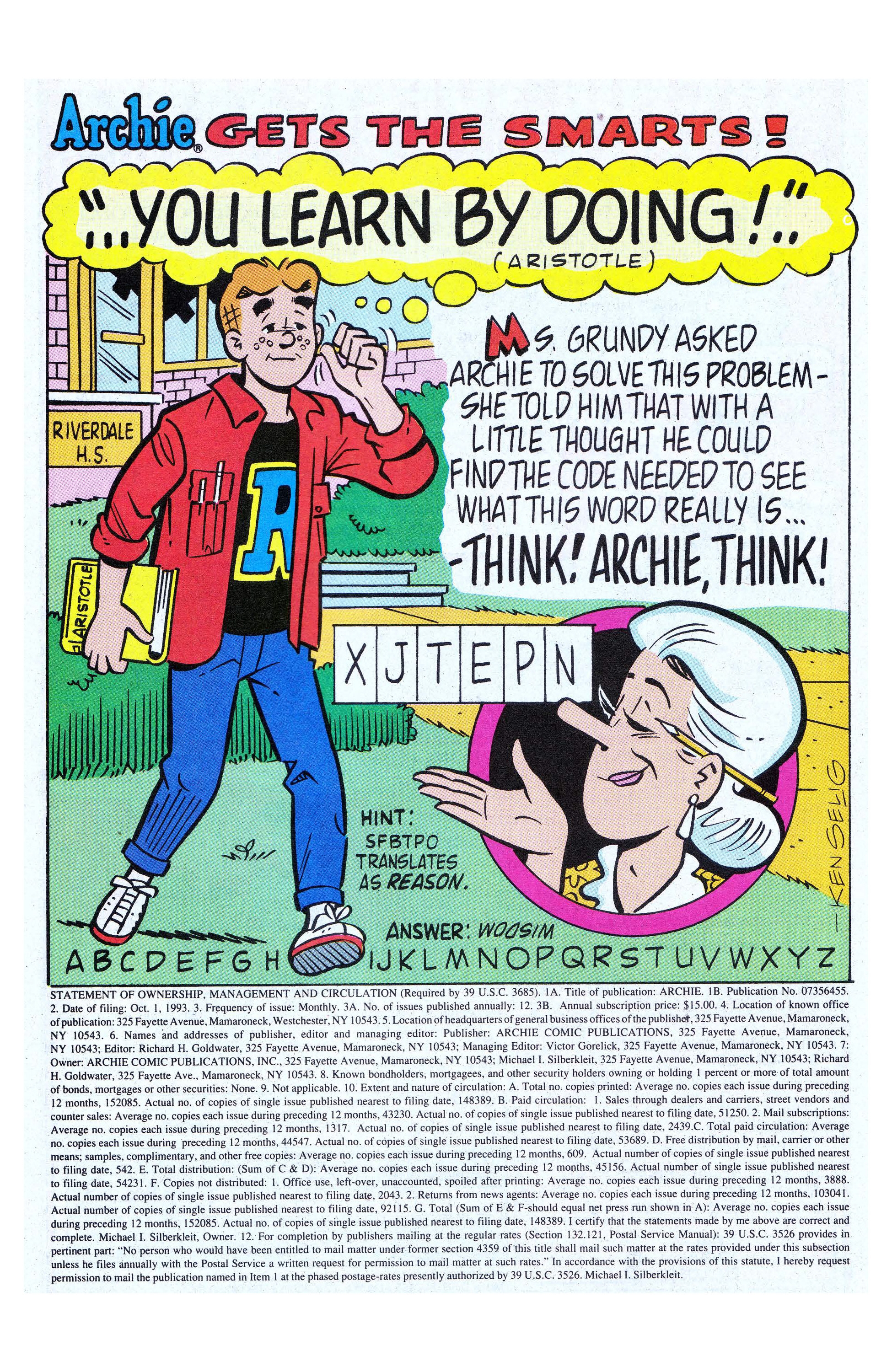 Read online Archie (1960) comic -  Issue #422 - 10