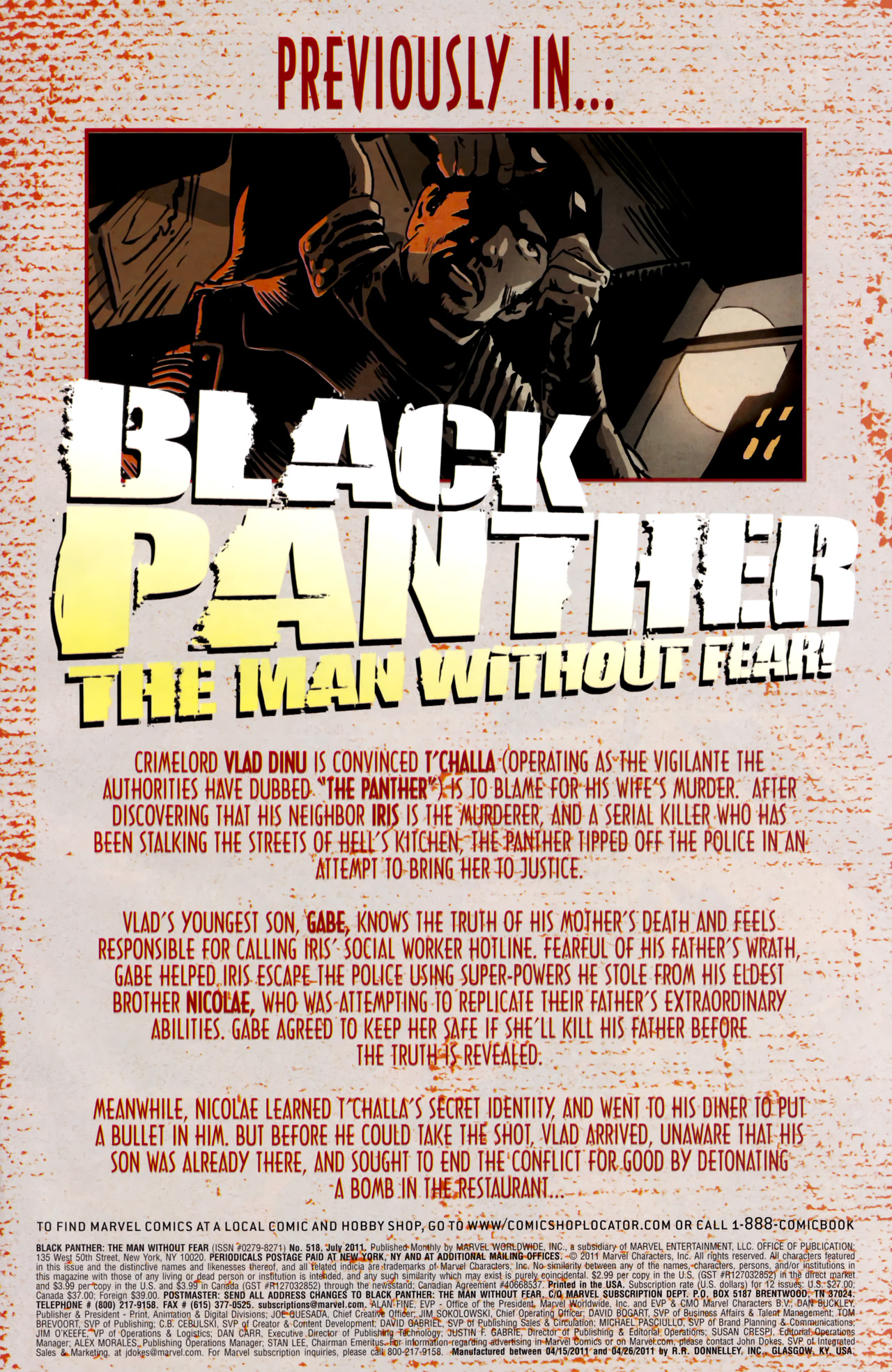 Read online Black Panther: The Man Without Fear comic -  Issue #518 - 2