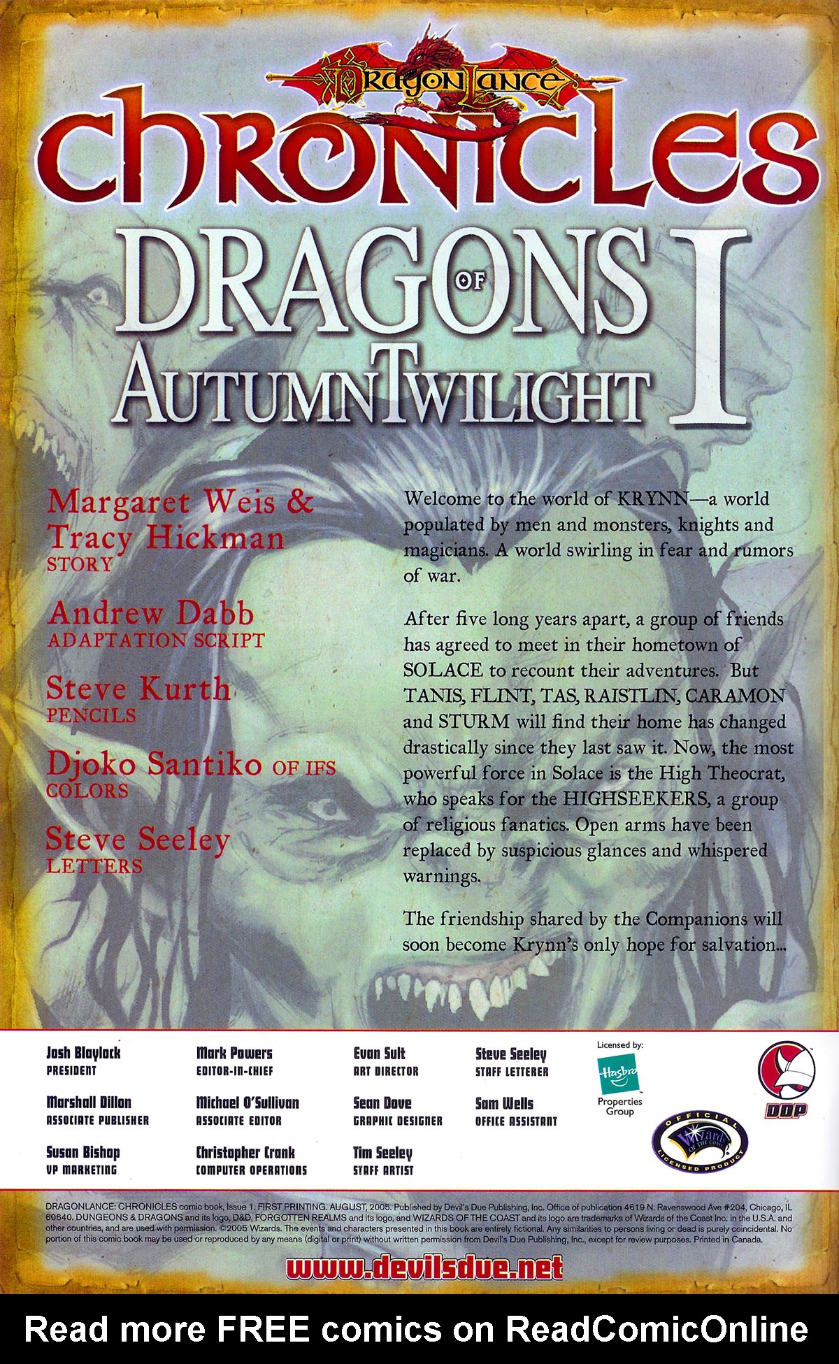 Read online Dragonlance Chronicles (2005) comic -  Issue #1 - 2