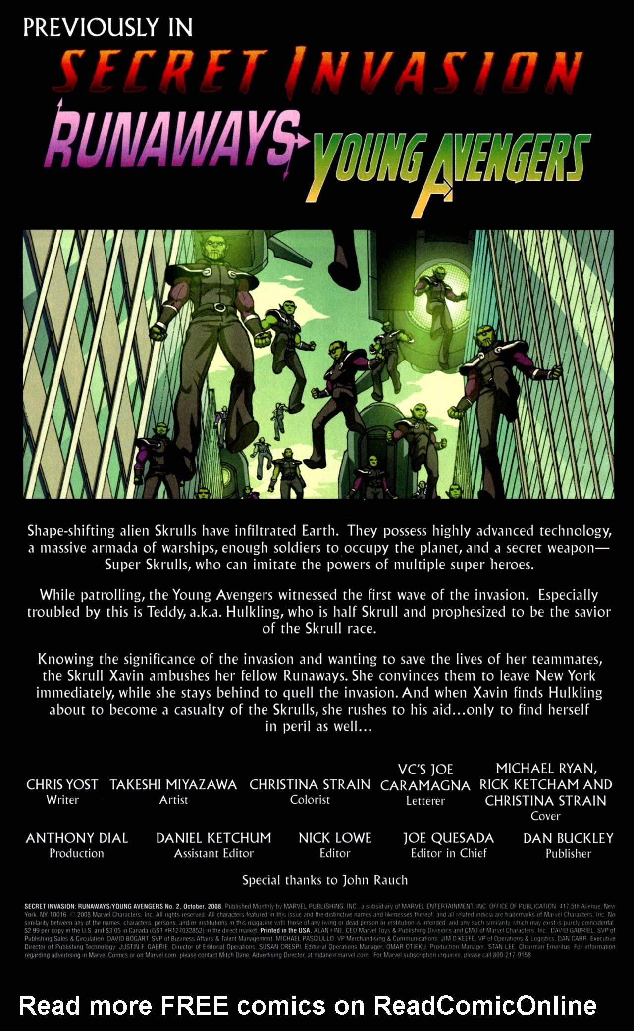 Read online Secret Invasion: Runaways/Young Avengers comic -  Issue #2 - 2