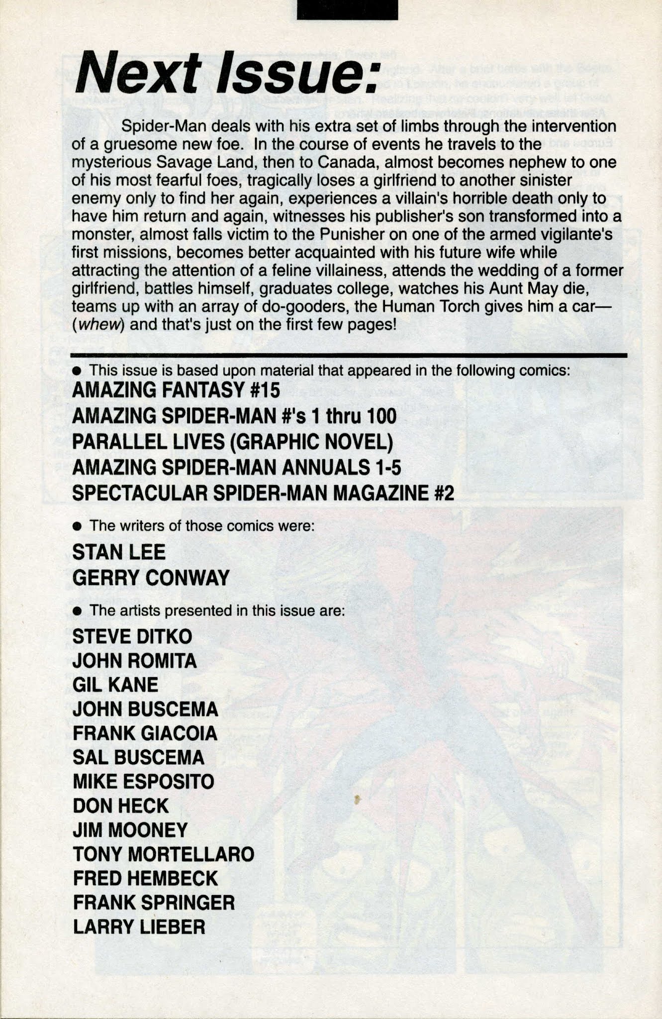 Read online Spider-Man Saga (1991) comic -  Issue #1 - 50