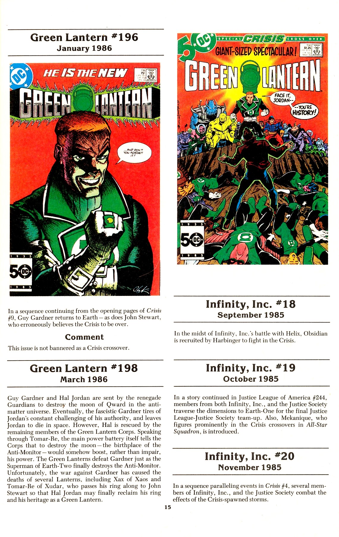 Read online The Official Crisis on Infinite Earths Crossover Index comic -  Issue # Full - 17