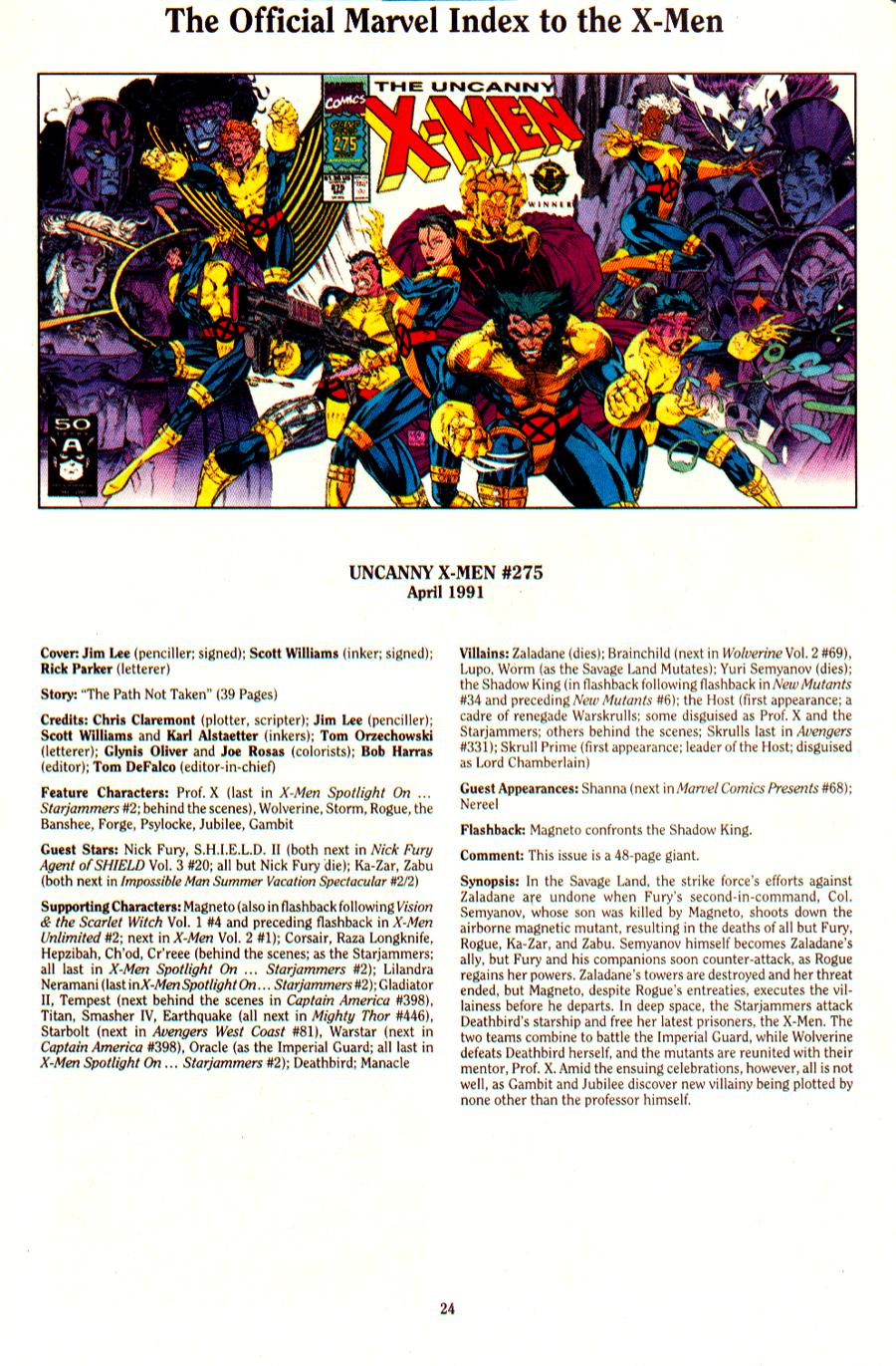 Read online The Official Marvel Index To The X-Men (1994) comic -  Issue #5 - 27