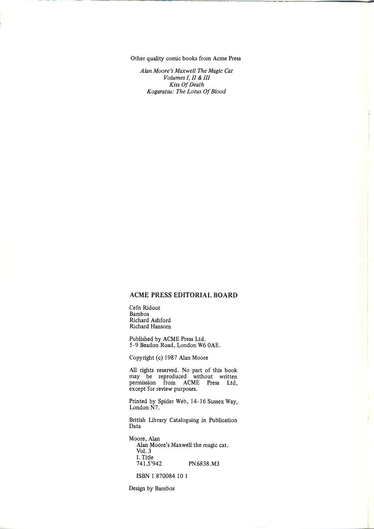 Read online Alan Moore's Maxwell the Magic Cat comic -  Issue #4 - 4