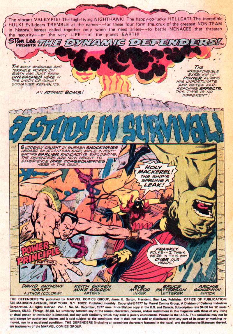 Read online The Defenders (1972) comic -  Issue #54 - 2