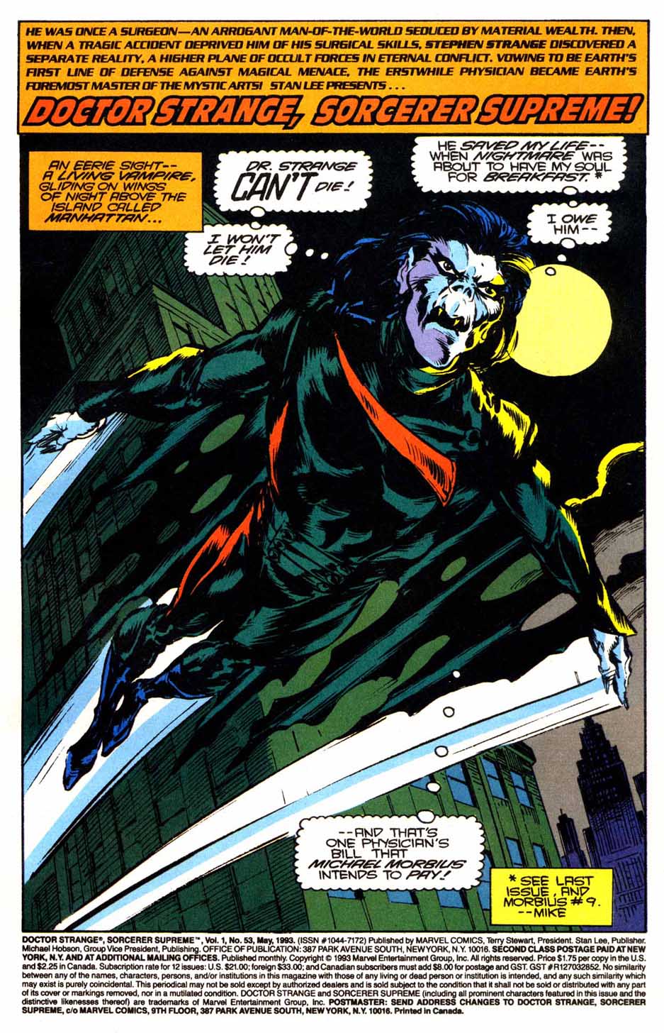 Read online Doctor Strange: Sorcerer Supreme comic -  Issue #53 - 2