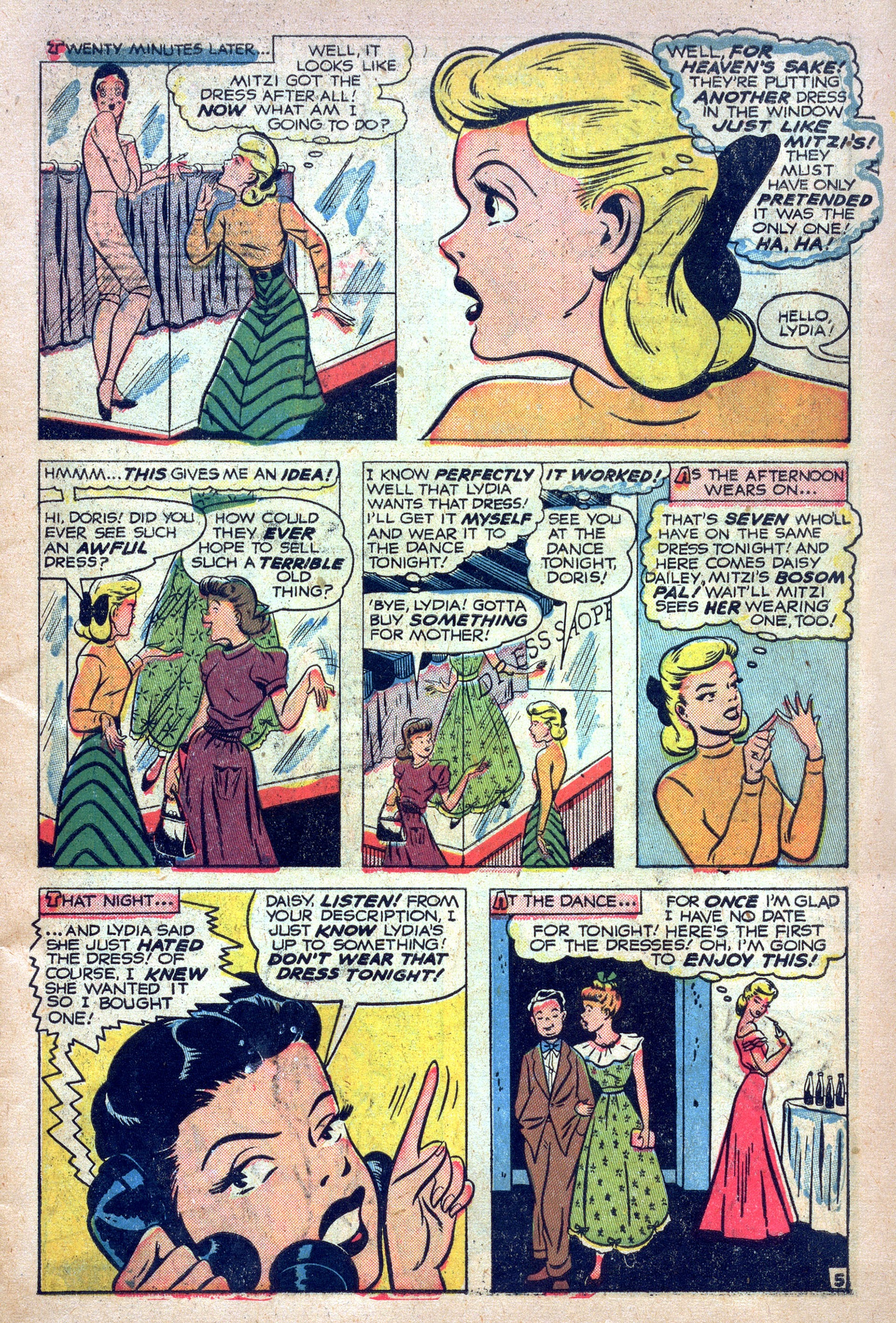 Read online Mitzi's Boy Friend comic -  Issue #6 - 7