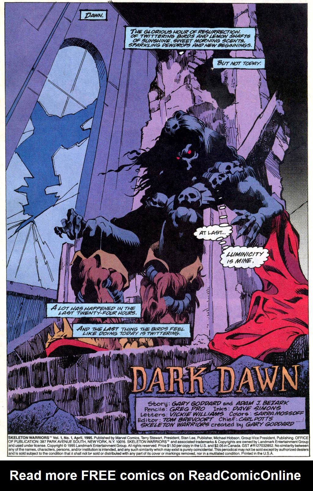 Read online Skeleton Warriors comic -  Issue #1 - 2