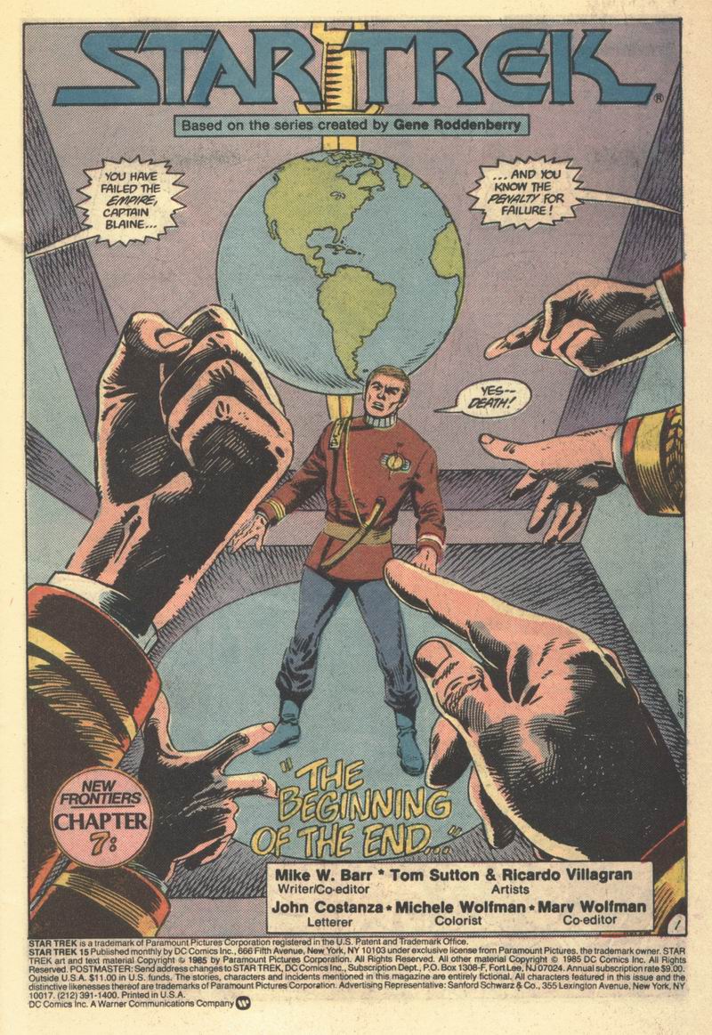 Read online Star Trek (1984) comic -  Issue #15 - 2