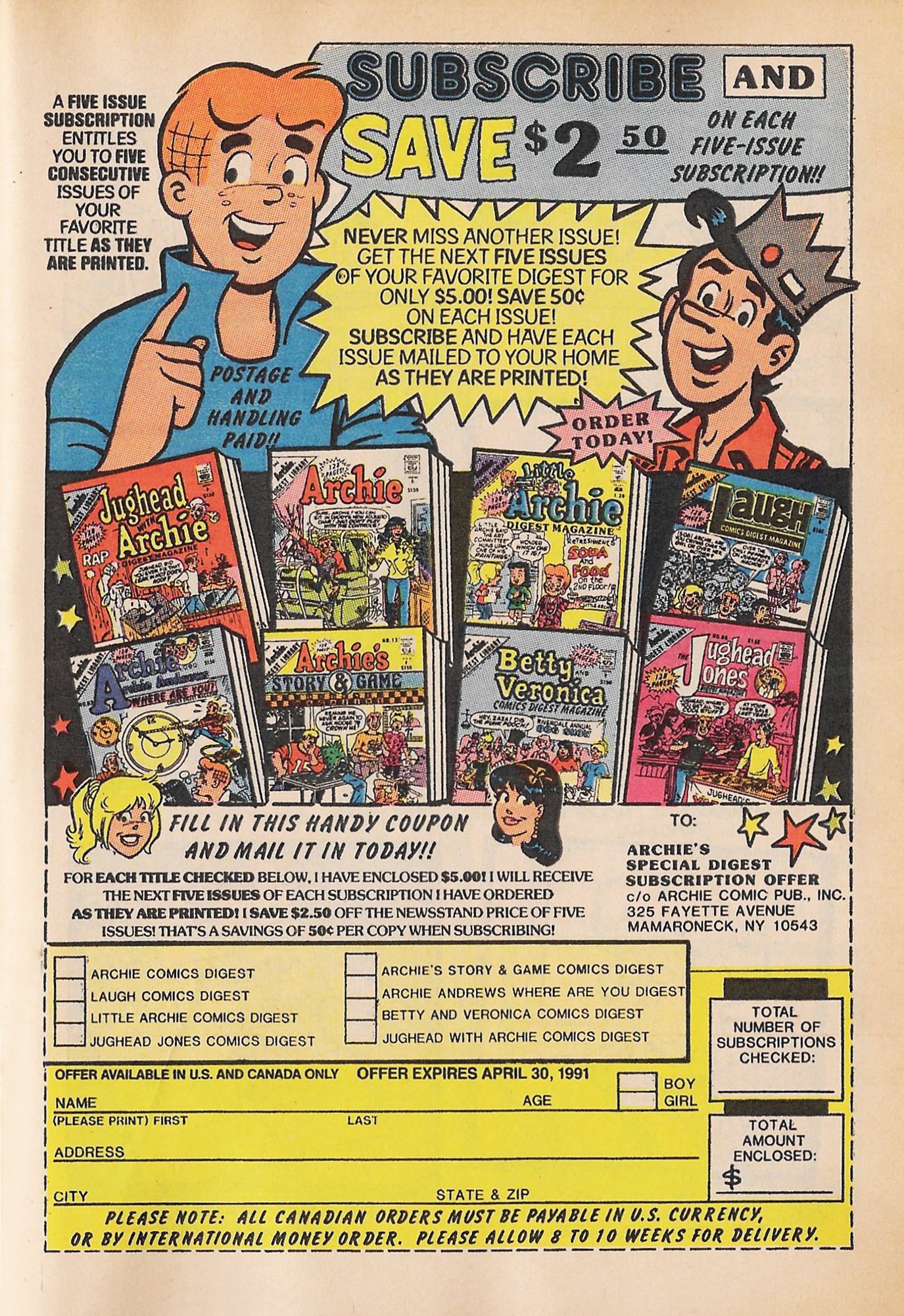 Read online Archie Digest Magazine comic -  Issue #105 - 105