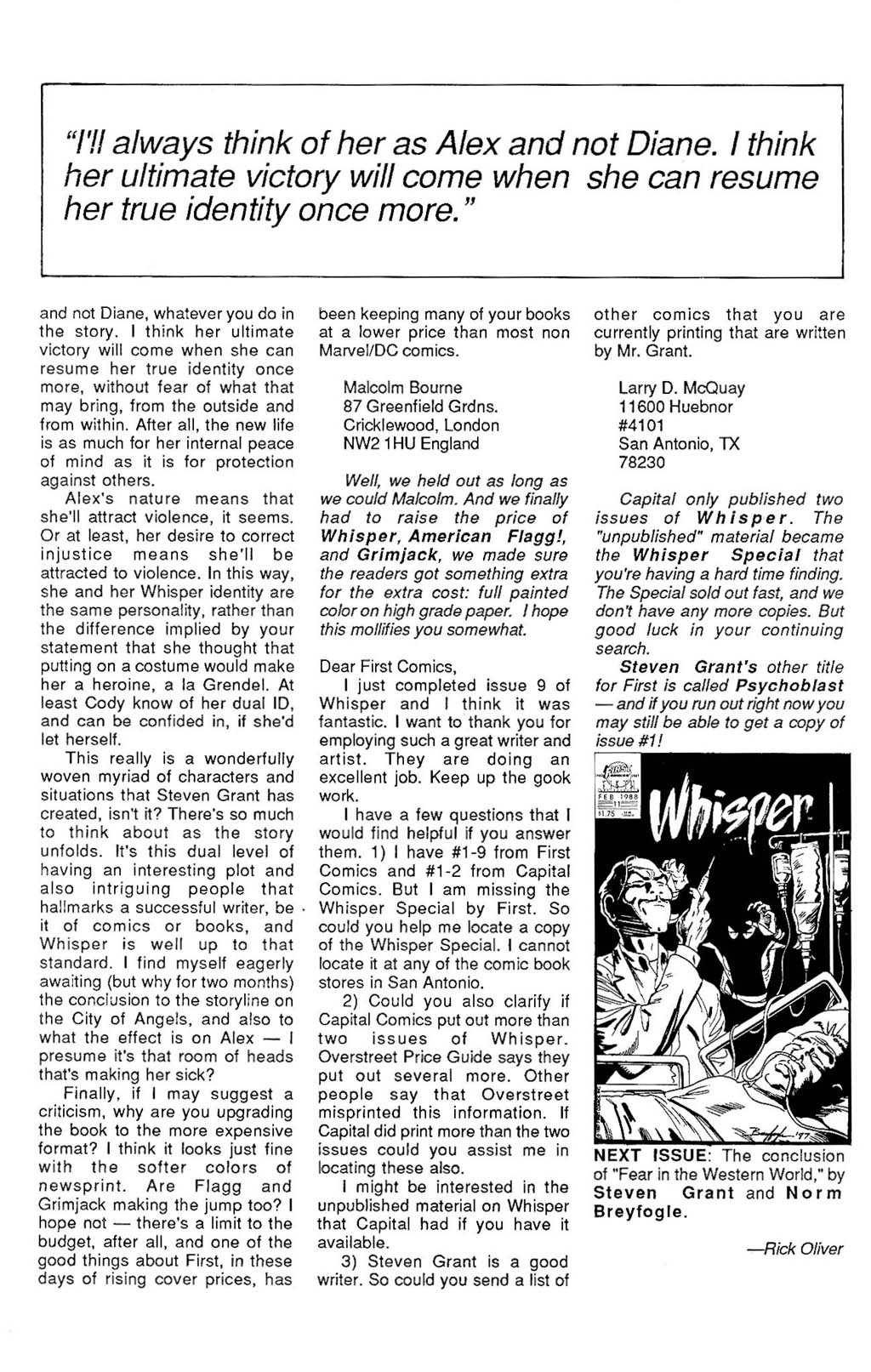 Read online Whisper (1986) comic -  Issue #10 - 31