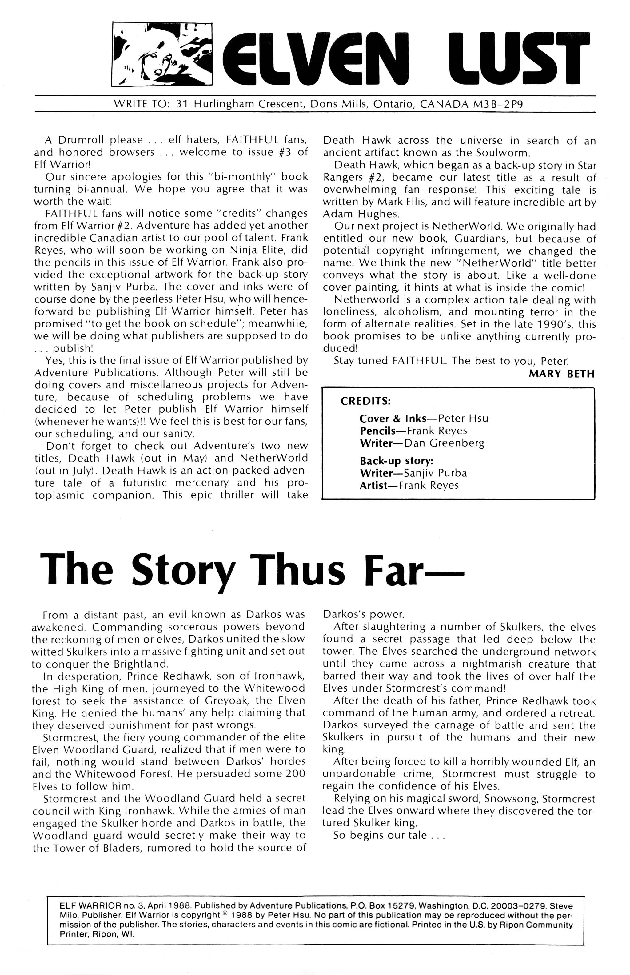 Read online Elf Warrior comic -  Issue #3 - 2