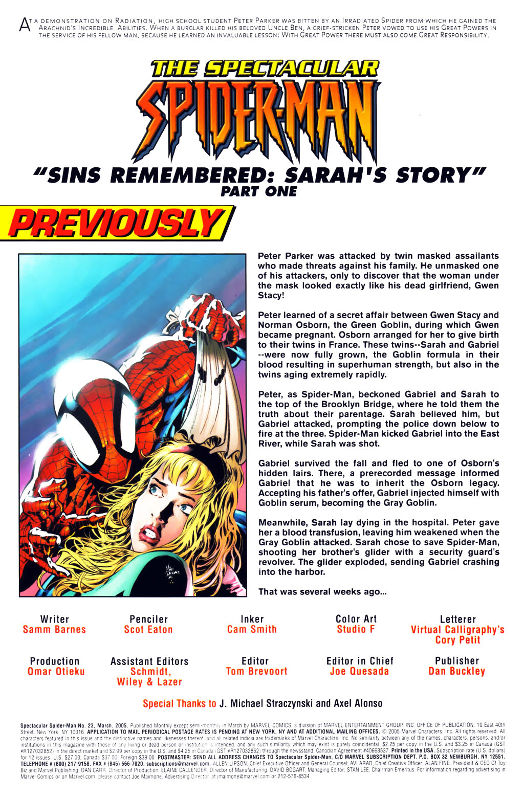 Read online The Spectacular Spider-Man (2003) comic -  Issue #23 - 2