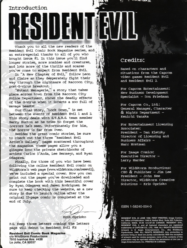 Read online Resident Evil (1998) comic -  Issue #2 - 2
