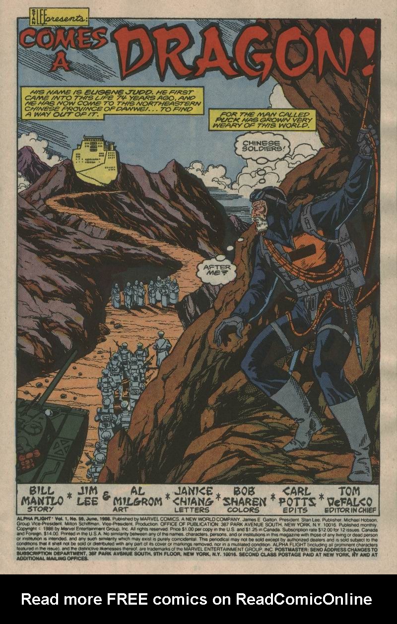 Read online Alpha Flight (1983) comic -  Issue #59 - 2
