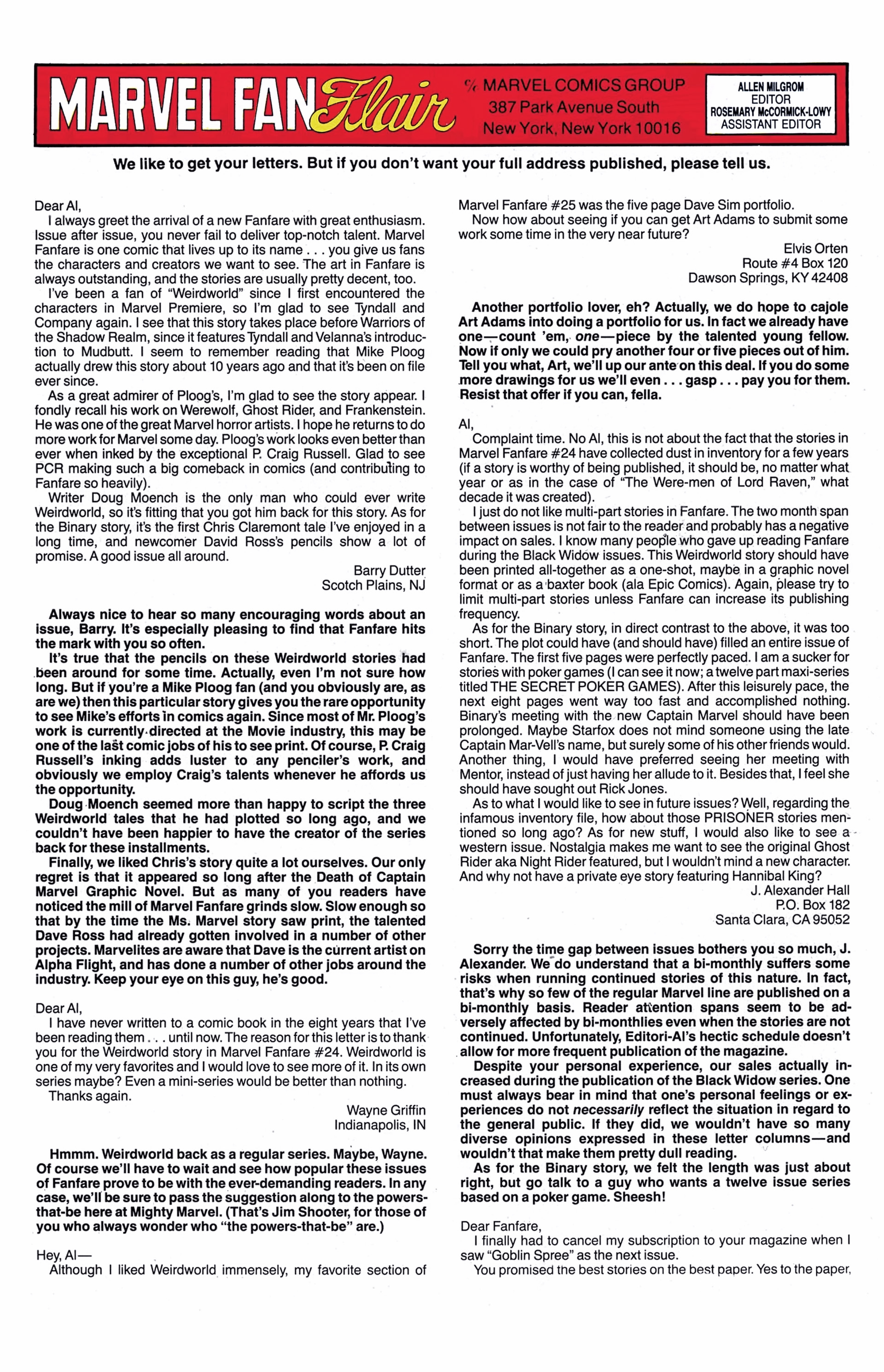 Read online Marvel Fanfare (1982) comic -  Issue #29 - 34