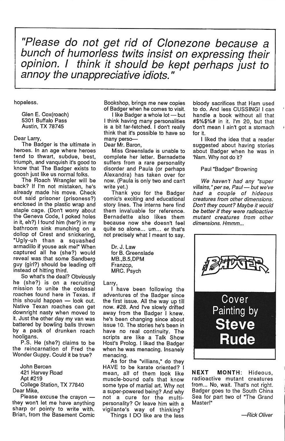 Read online The Badger comic -  Issue #30 - 32
