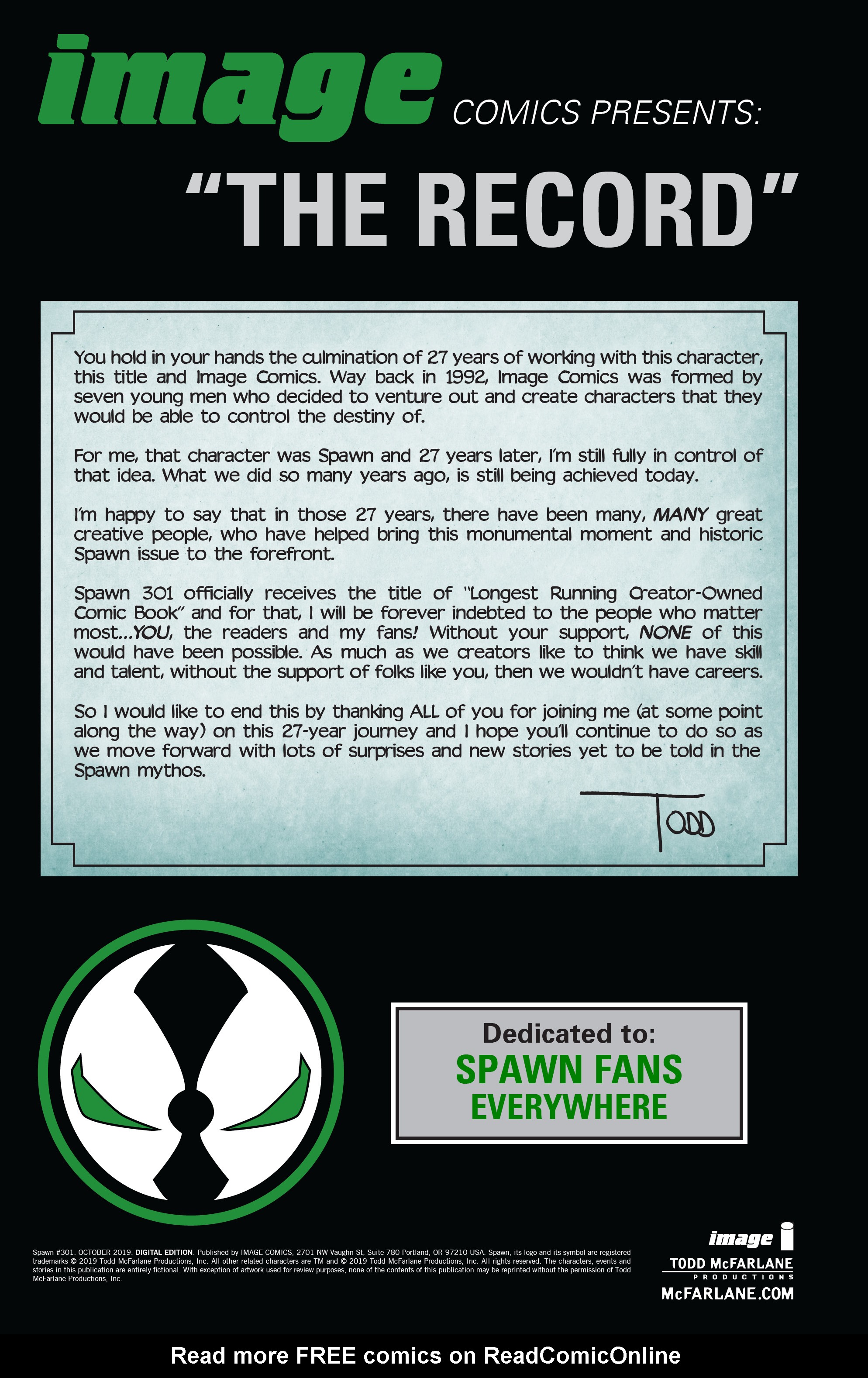 Read online Spawn comic -  Issue #301 - 2