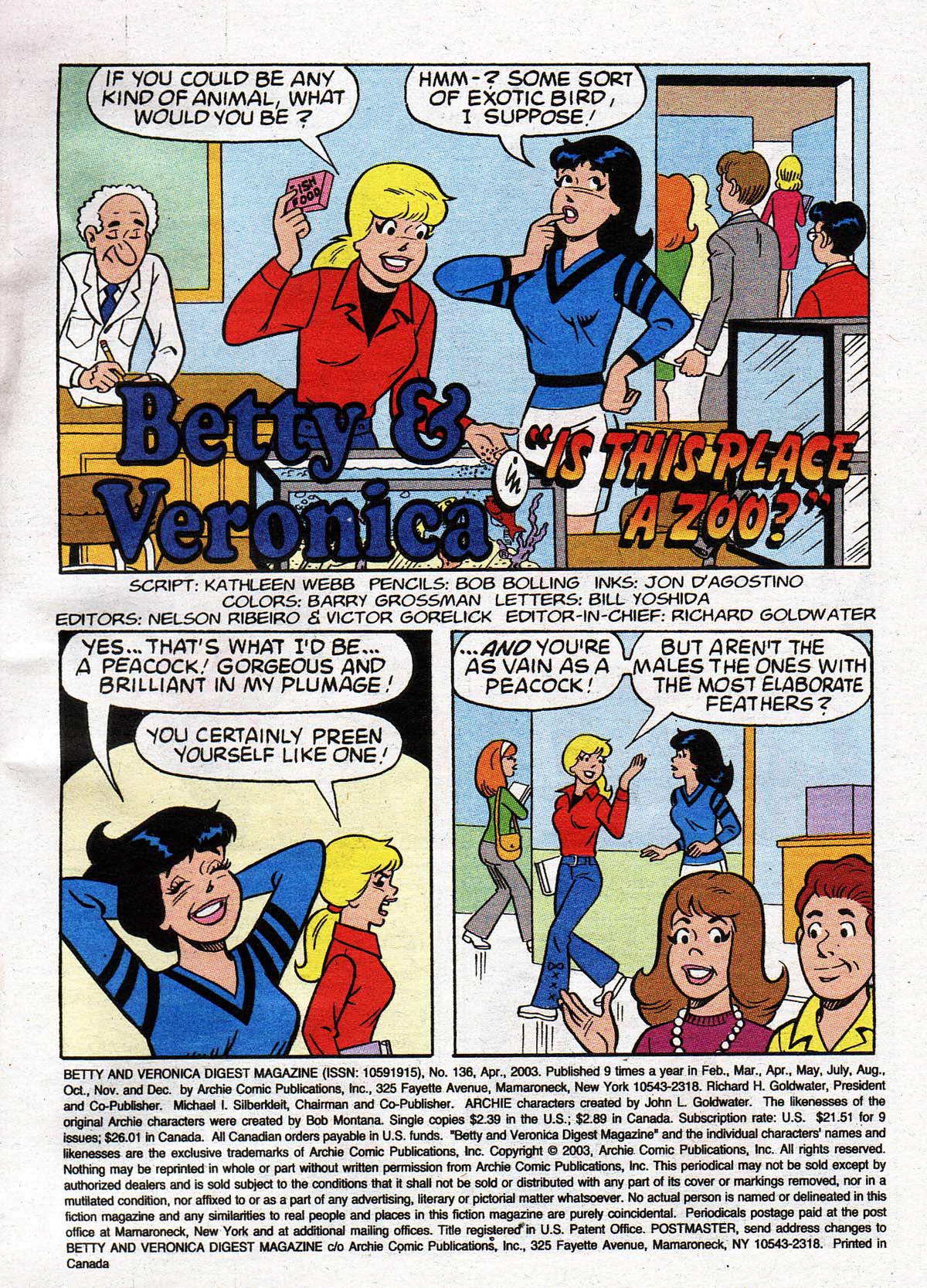 Read online Betty and Veronica Digest Magazine comic -  Issue #136 - 2