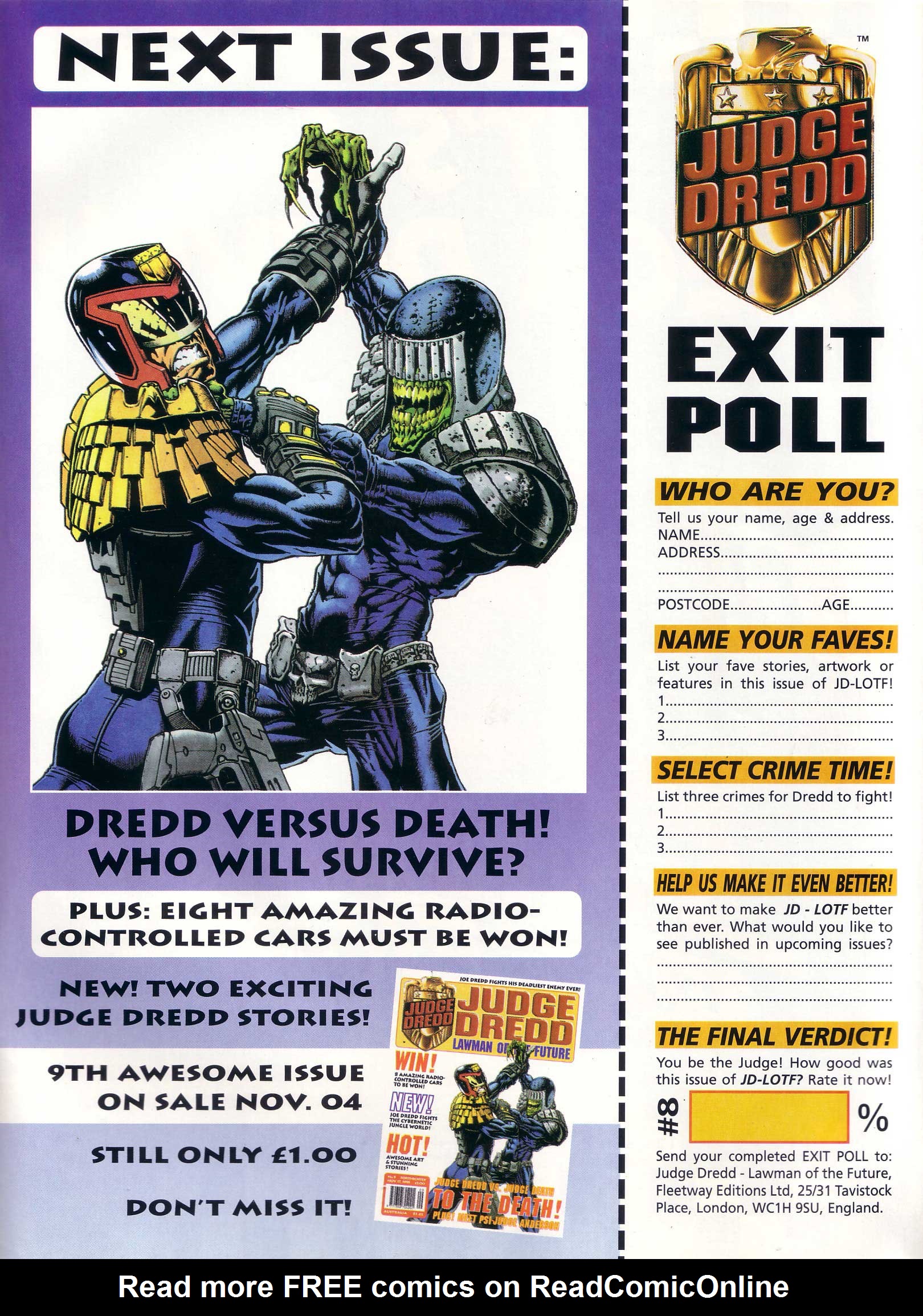 Read online Judge Dredd Lawman of the Future comic -  Issue #8 - 34