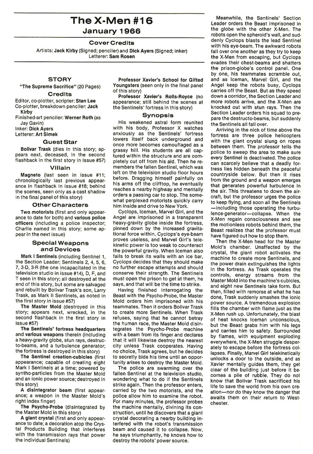 Read online The Official Marvel Index To The X-Men comic -  Issue #1 - 34