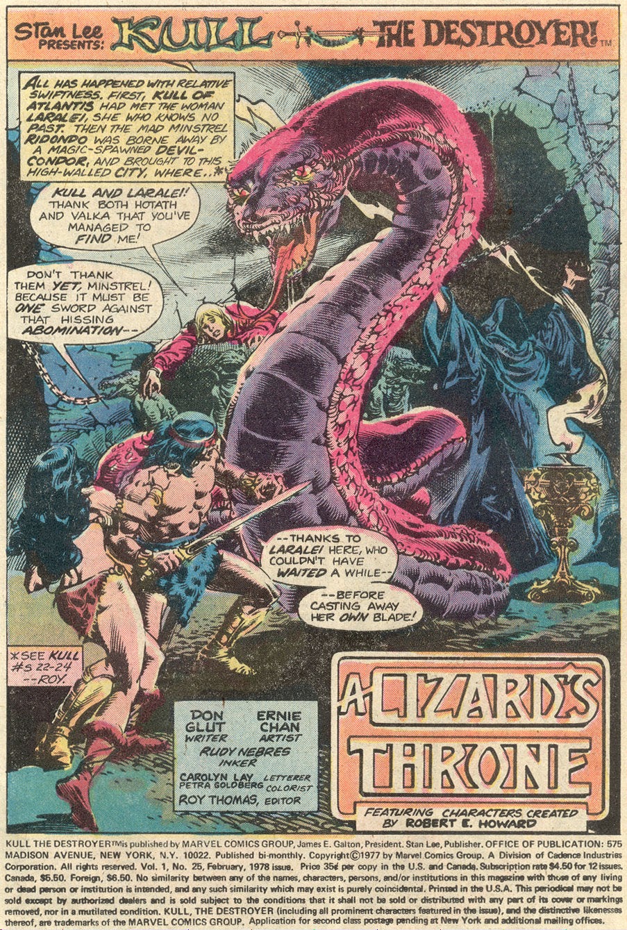 Read online Kull The Destroyer comic -  Issue #25 - 2