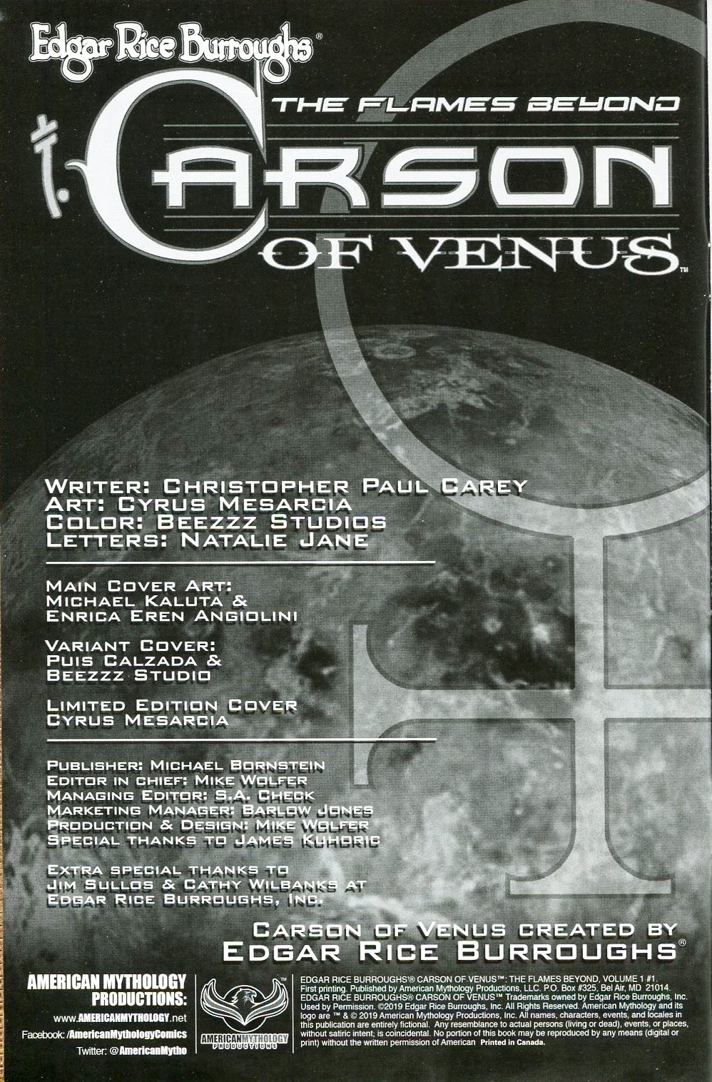 Read online Carson of Venus: The Flames Beyond comic -  Issue #1 - 2