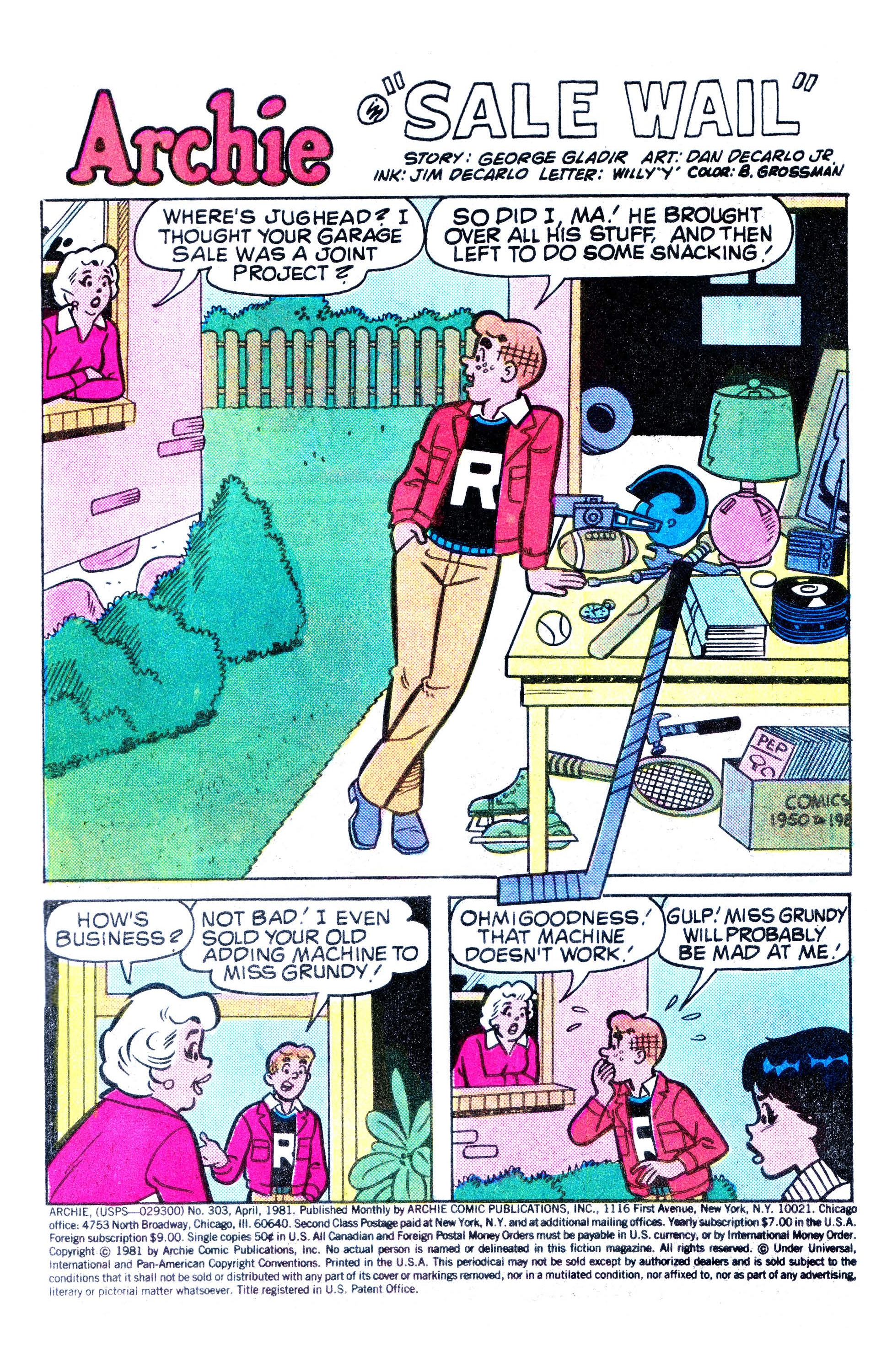 Read online Archie (1960) comic -  Issue #303 - 2